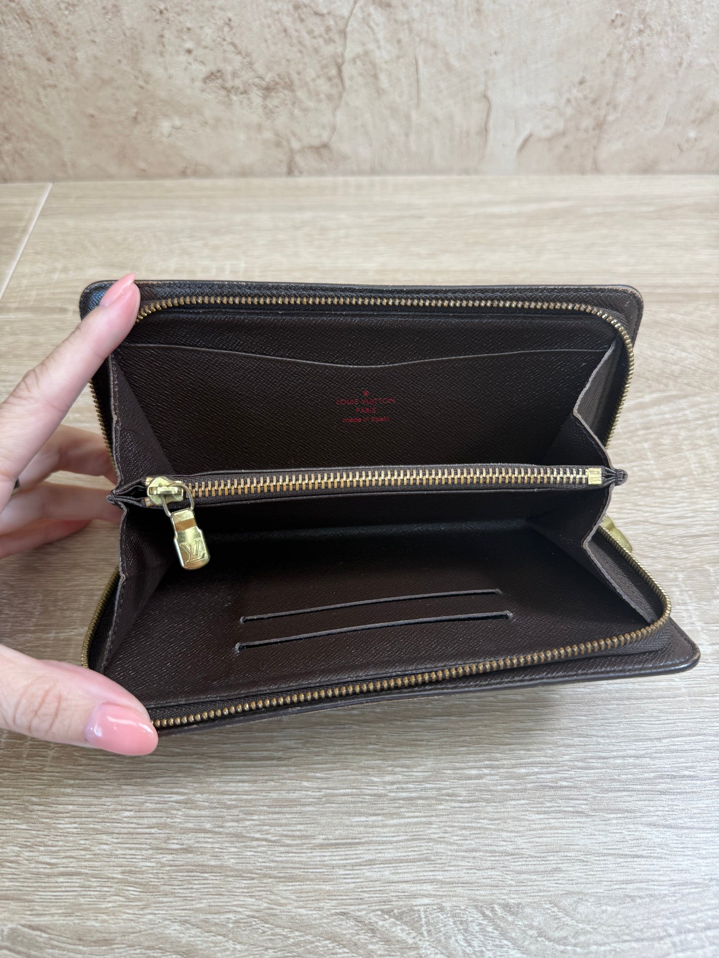 Louis Vuitton Damier Ebene Zippy Long Wallet