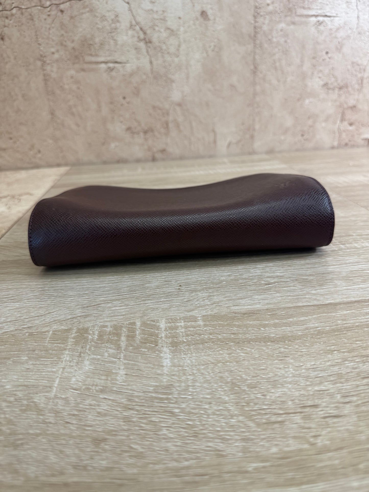 Louis Vuitton Burgundy Taiga Leather Baikal Clutch Bag