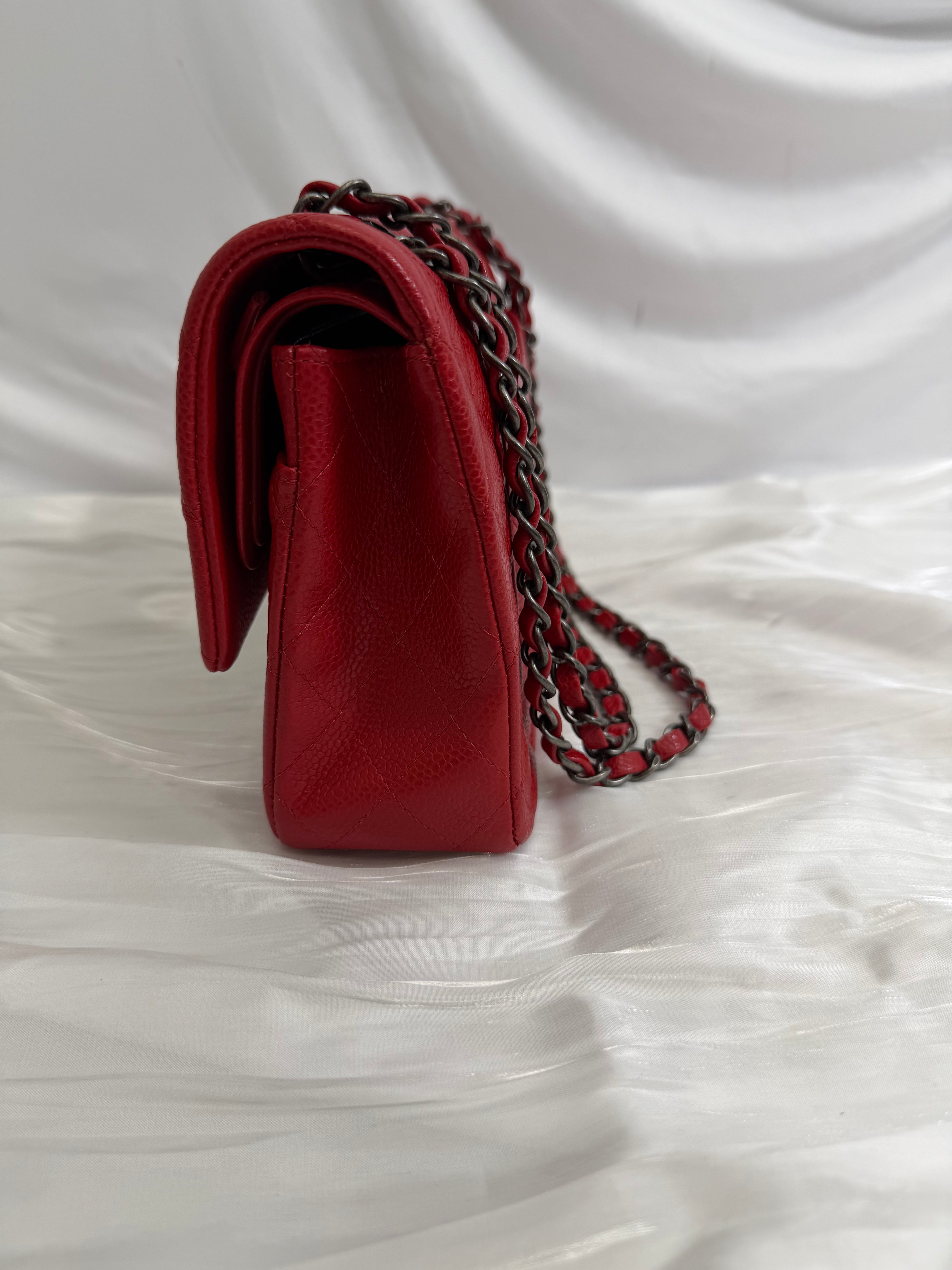 Chanel Red Caviar Classic Medium Double Flap Bag