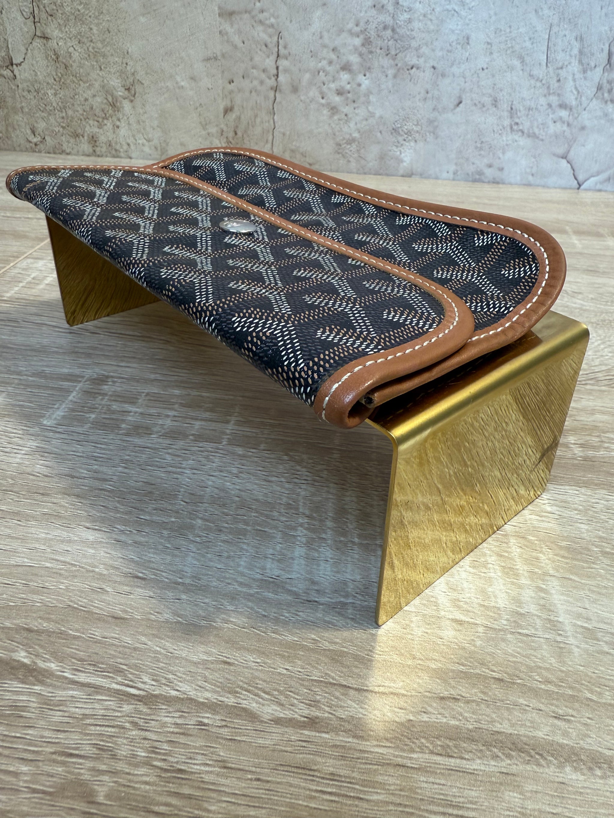 Goyard Black & Brown  Goyardine Leather Pouch