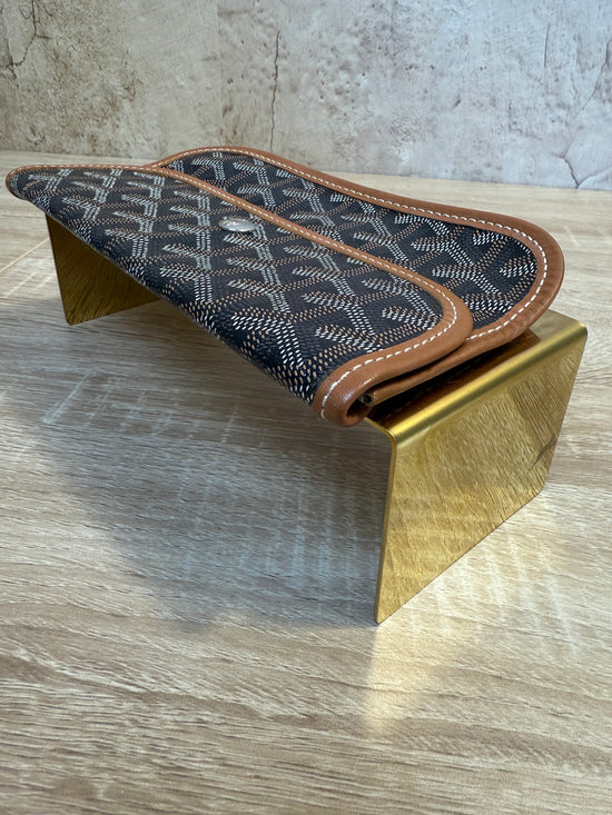 Goyard Black & Brown  Goyardine Leather Pouch