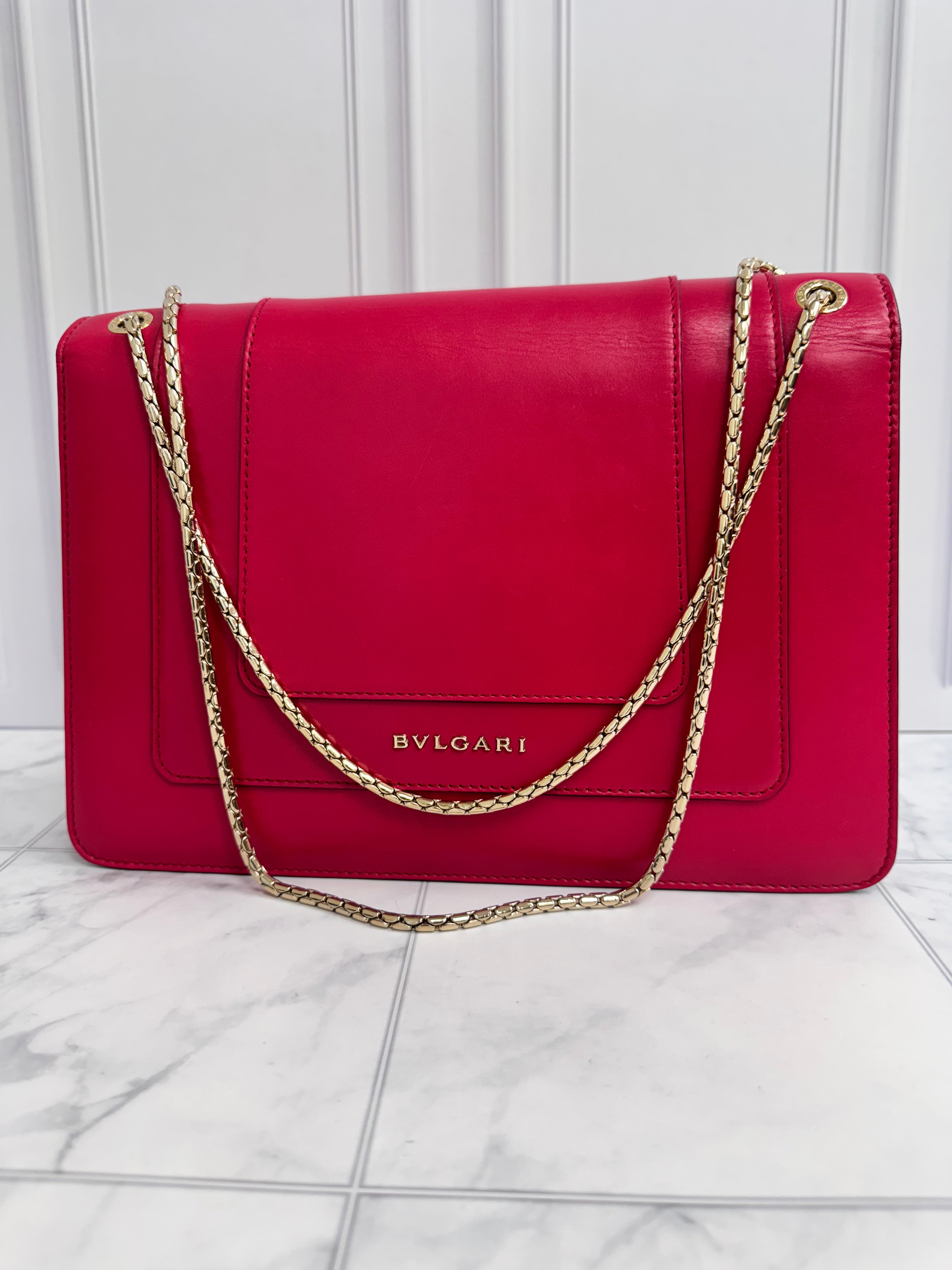 *DONS DROP* Bvlgari Pink Leather Medium Serpenti Forever Shoulder Bag