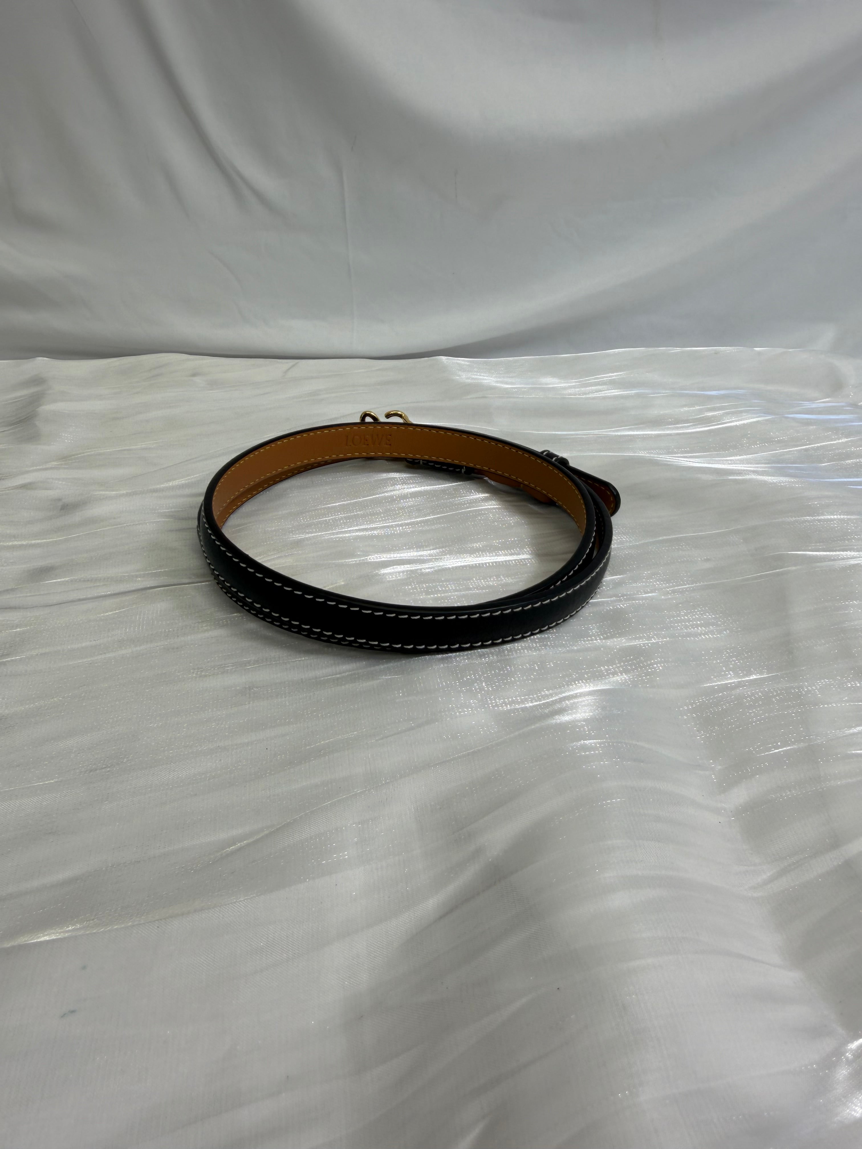Loewe Black Leather L Buckle Belt 80/32