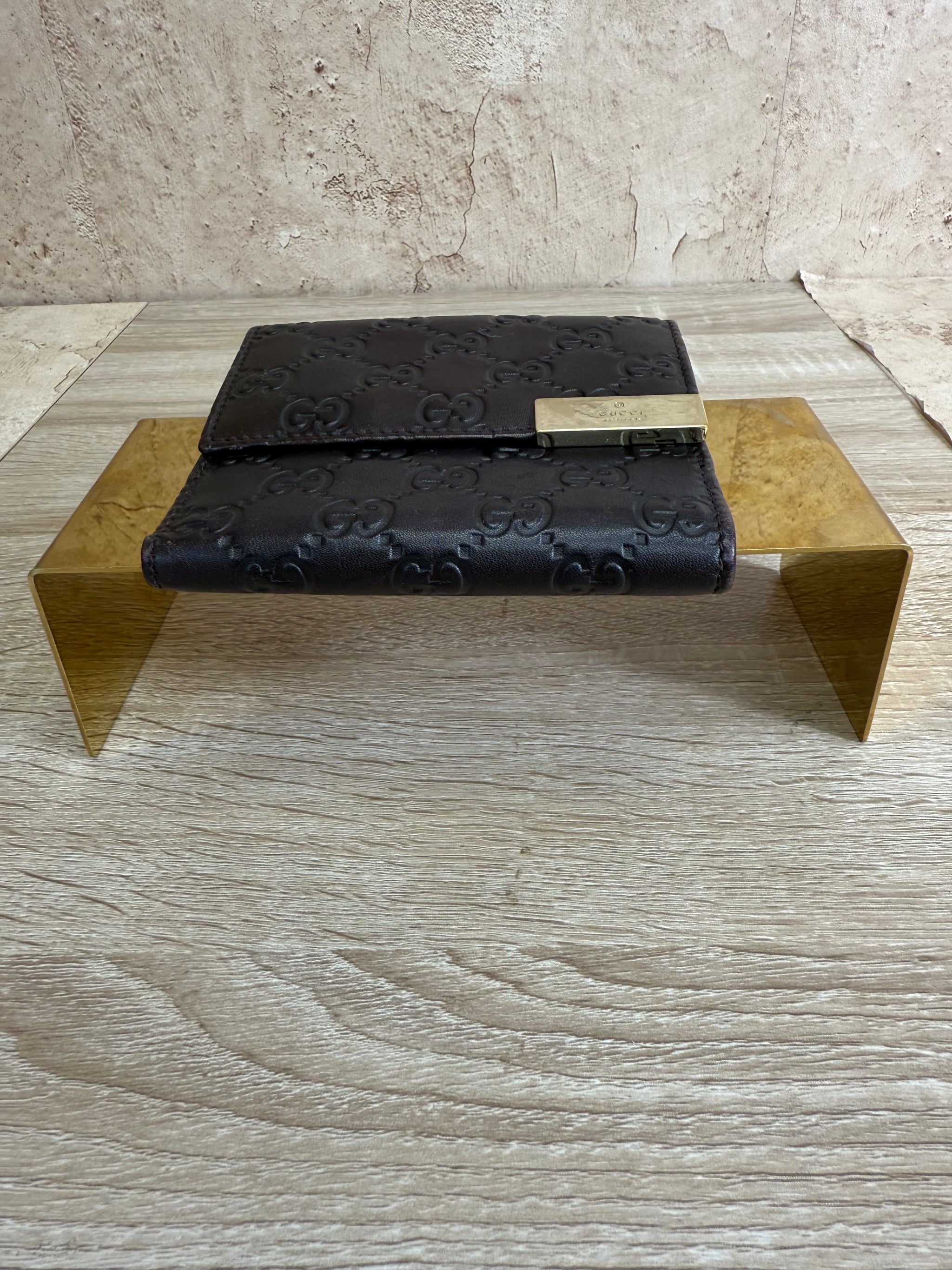 Gucci Dark Brown Leather Compact Wallet