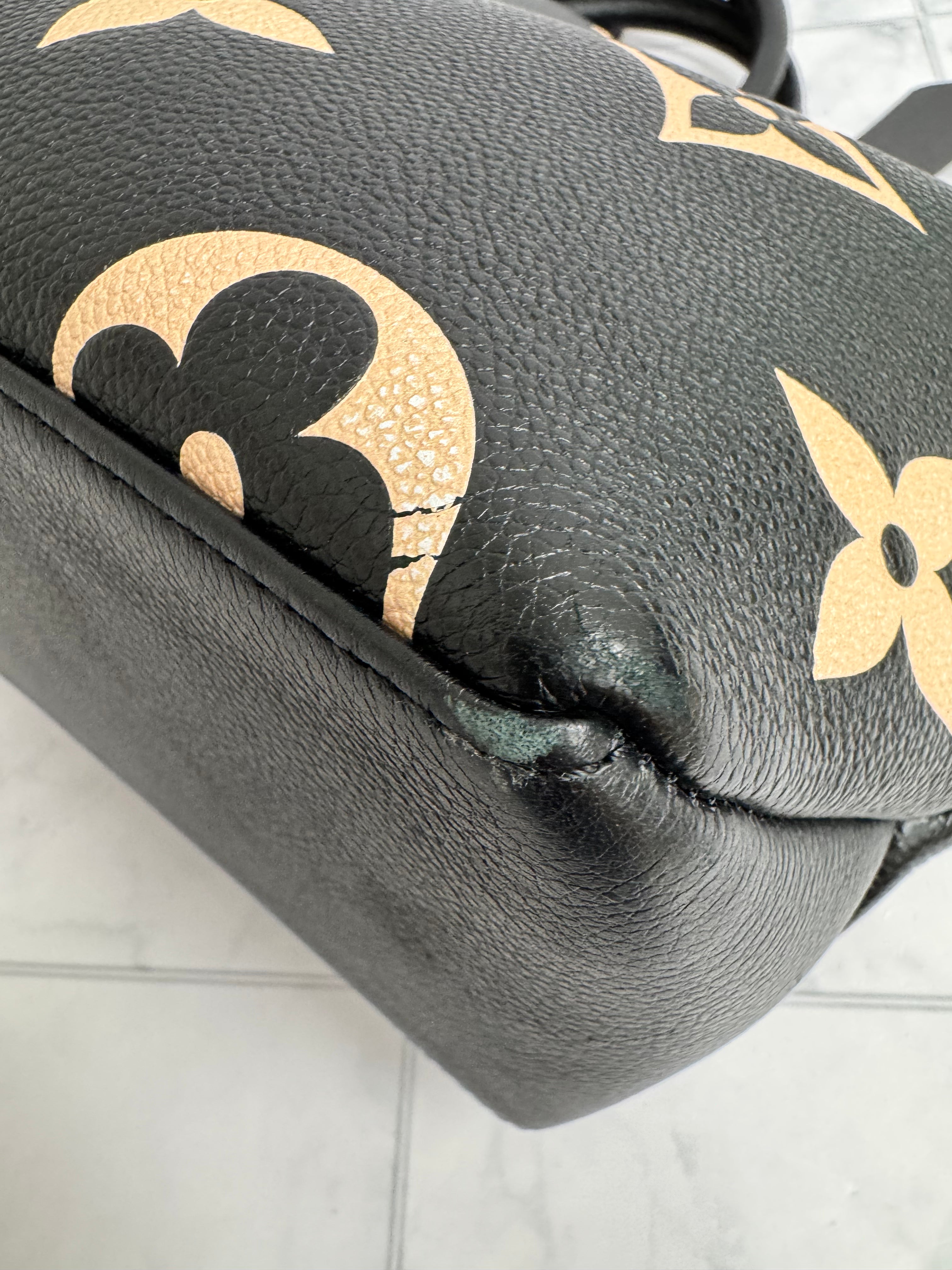 Louis Vuitton Black And Beige Monogram Empreinte Giant Palais Petit 2Way Bag