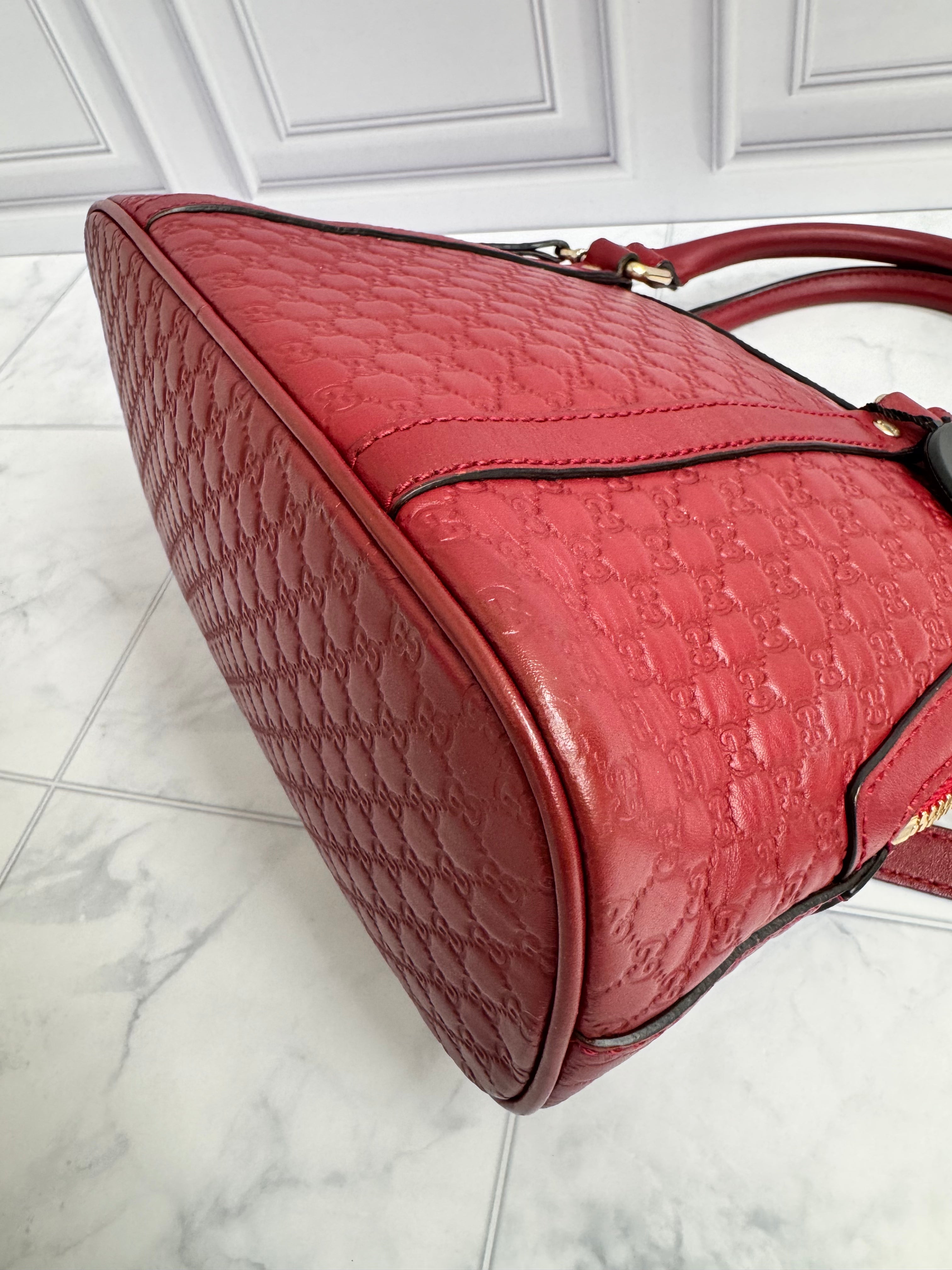*DONS DROP* Gucci Red Micro Guccissima Leather Dome Satchel Bag