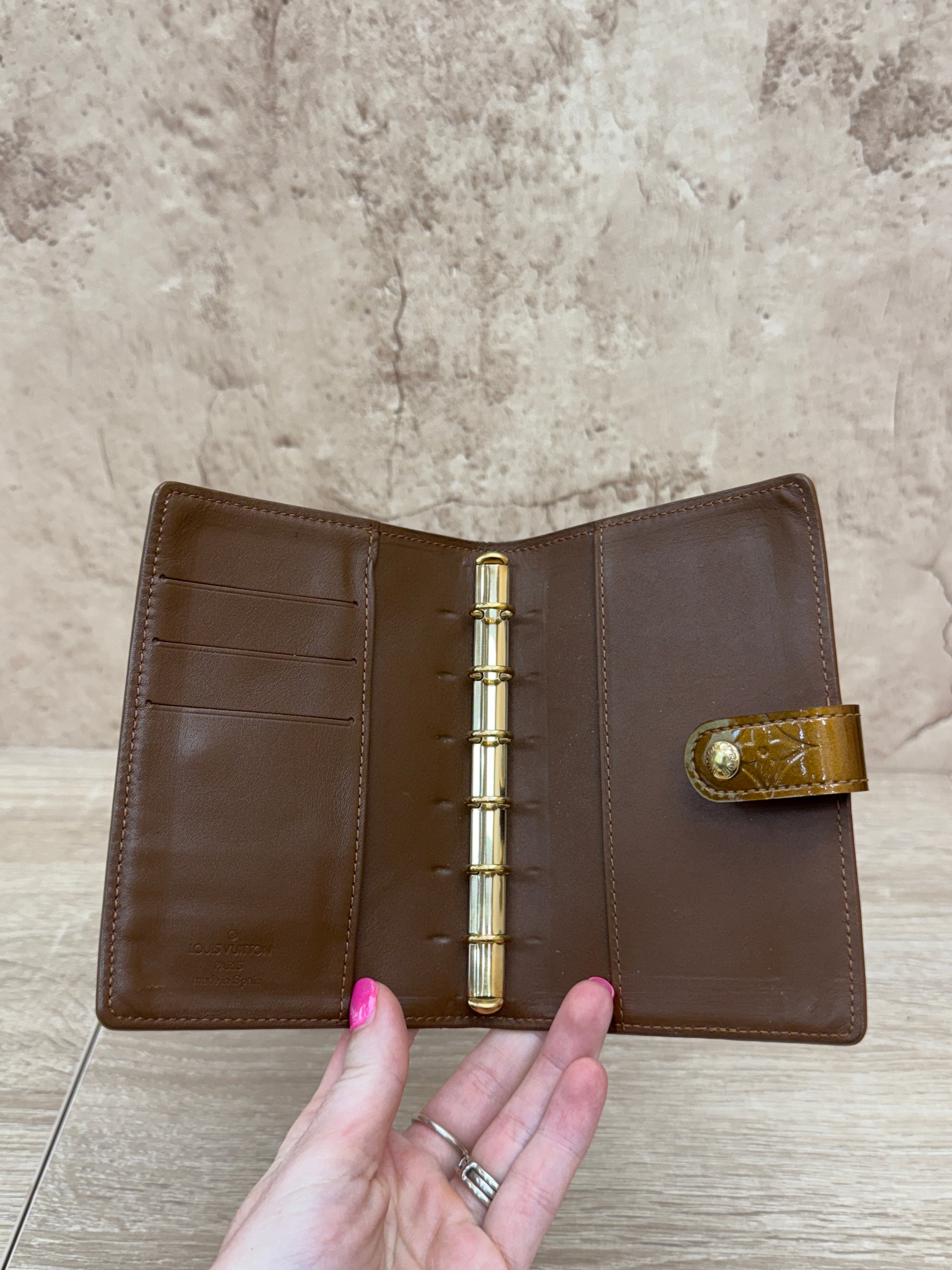 Louis Vuitton Bronze Vernis Passport Agenda PM