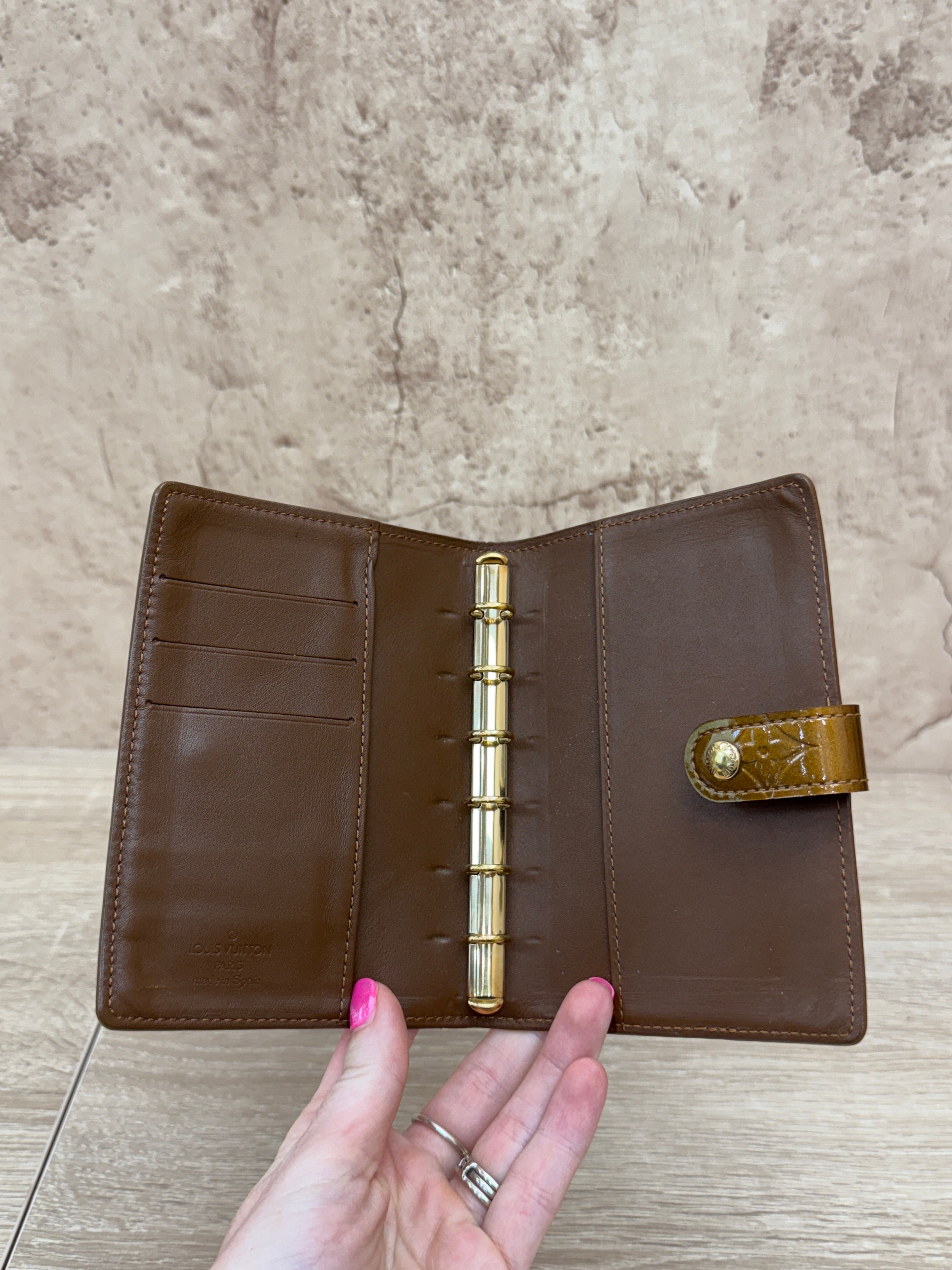 Louis Vuitton Bronze Vernis Passport Agenda PM