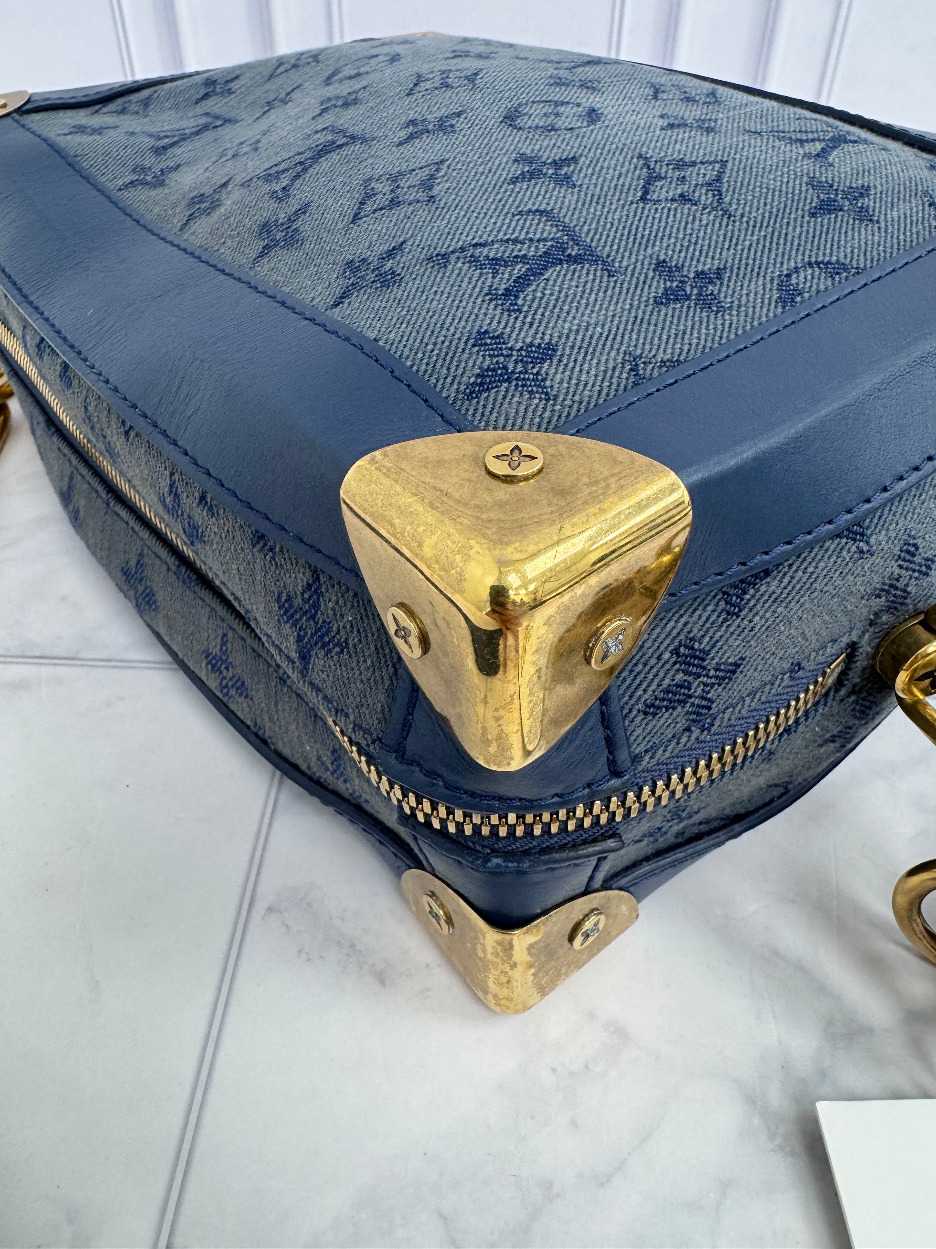 Louis Vuitton Blue Denim Monogram Soft Trunk