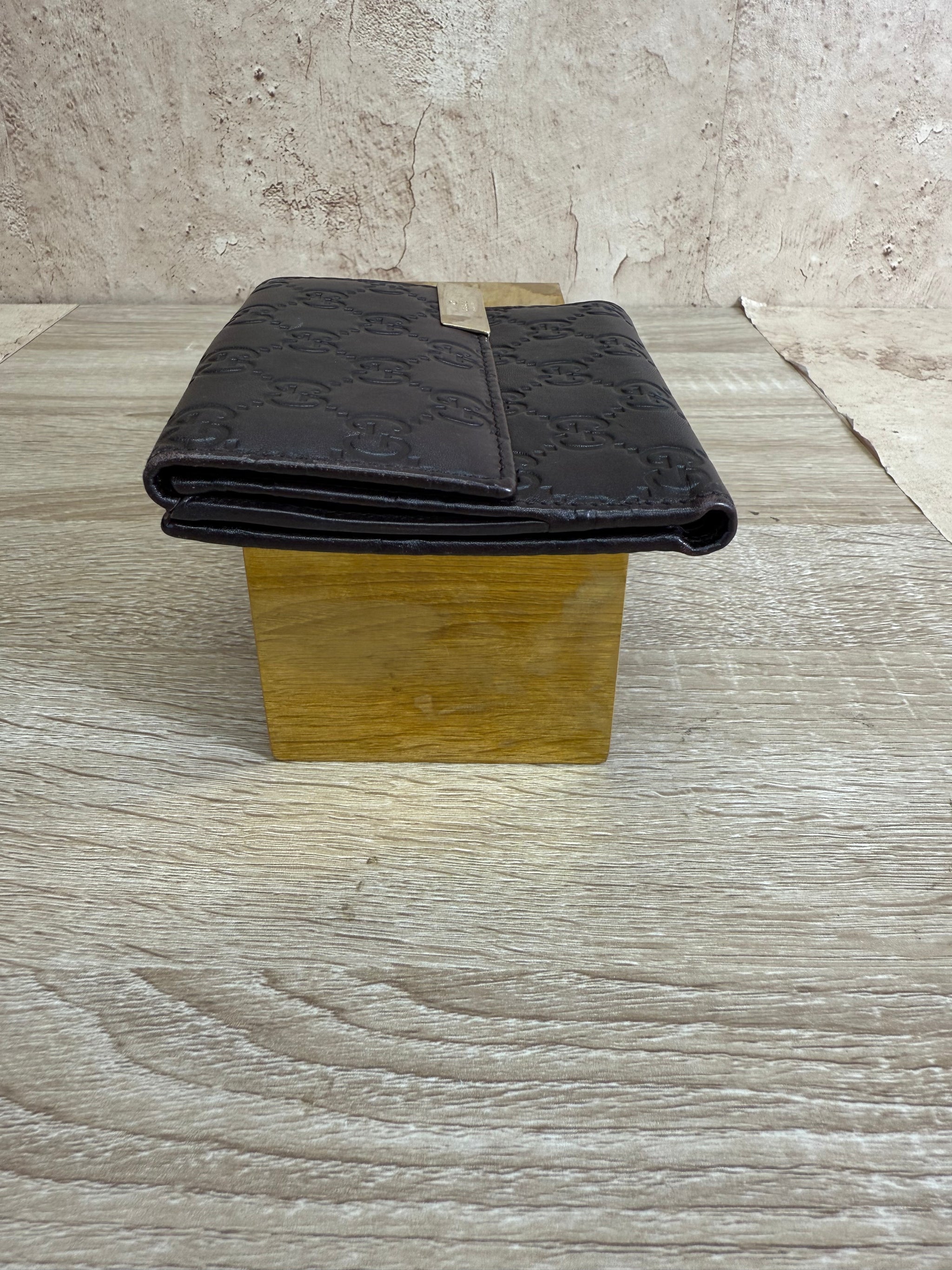 Gucci Dark Brown Leather Compact Wallet