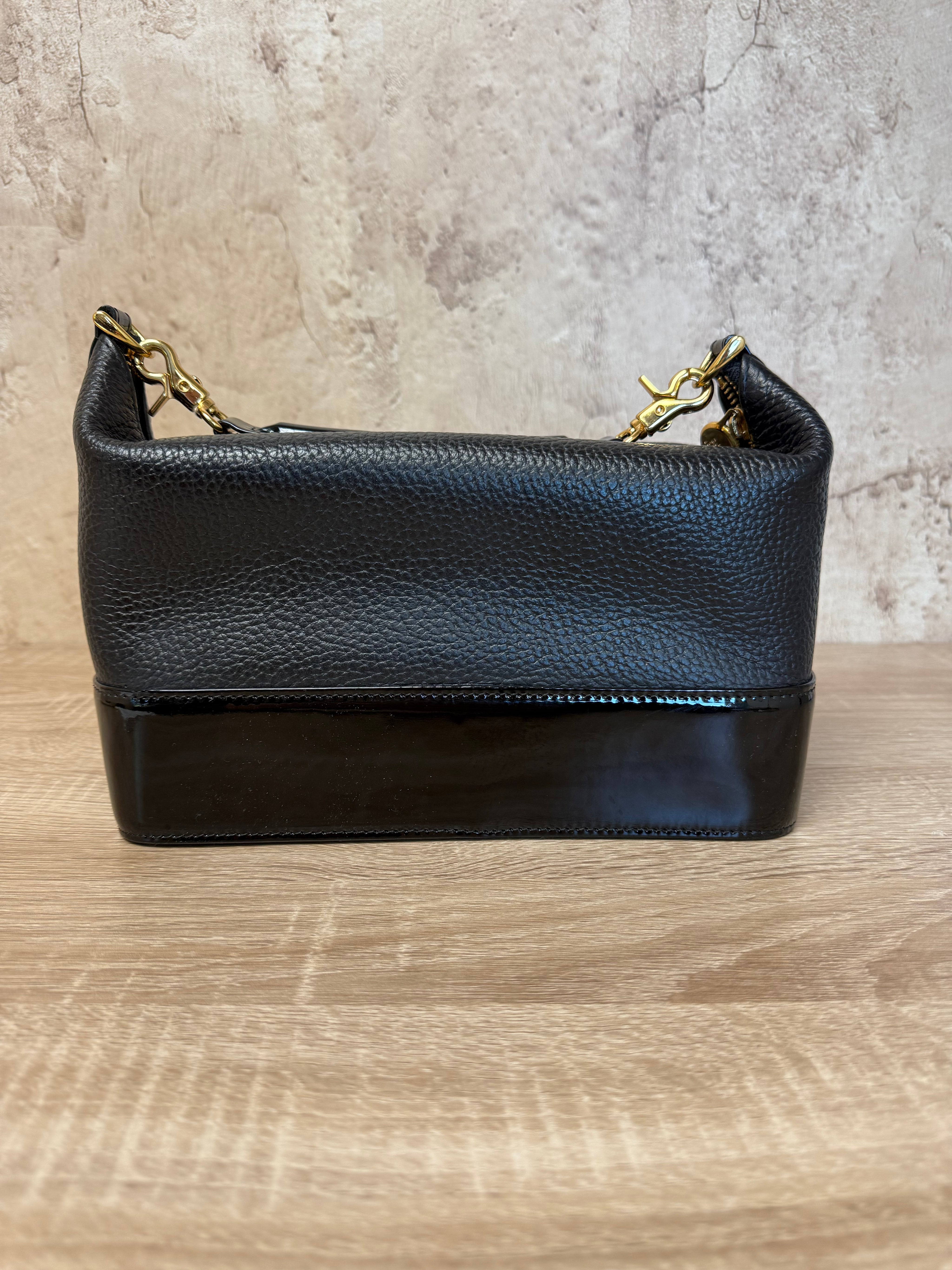 LIKE NEW- Versace Black Leather Hand Bag