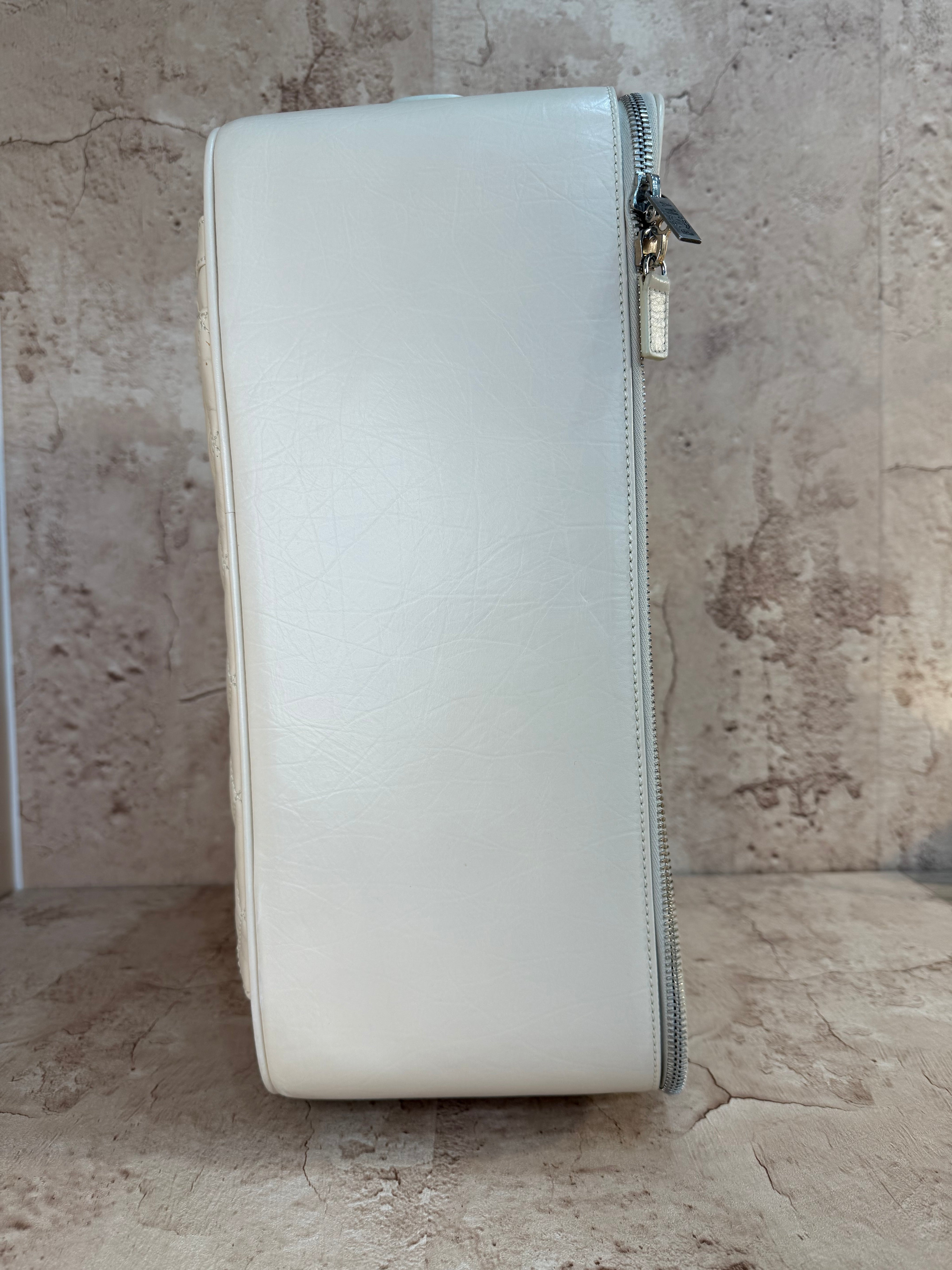 Chanel Ivory Paris NYC Rolling Luggage