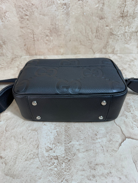 BRAND NEW- Gucci Black Jumbo GG Messenger Bag