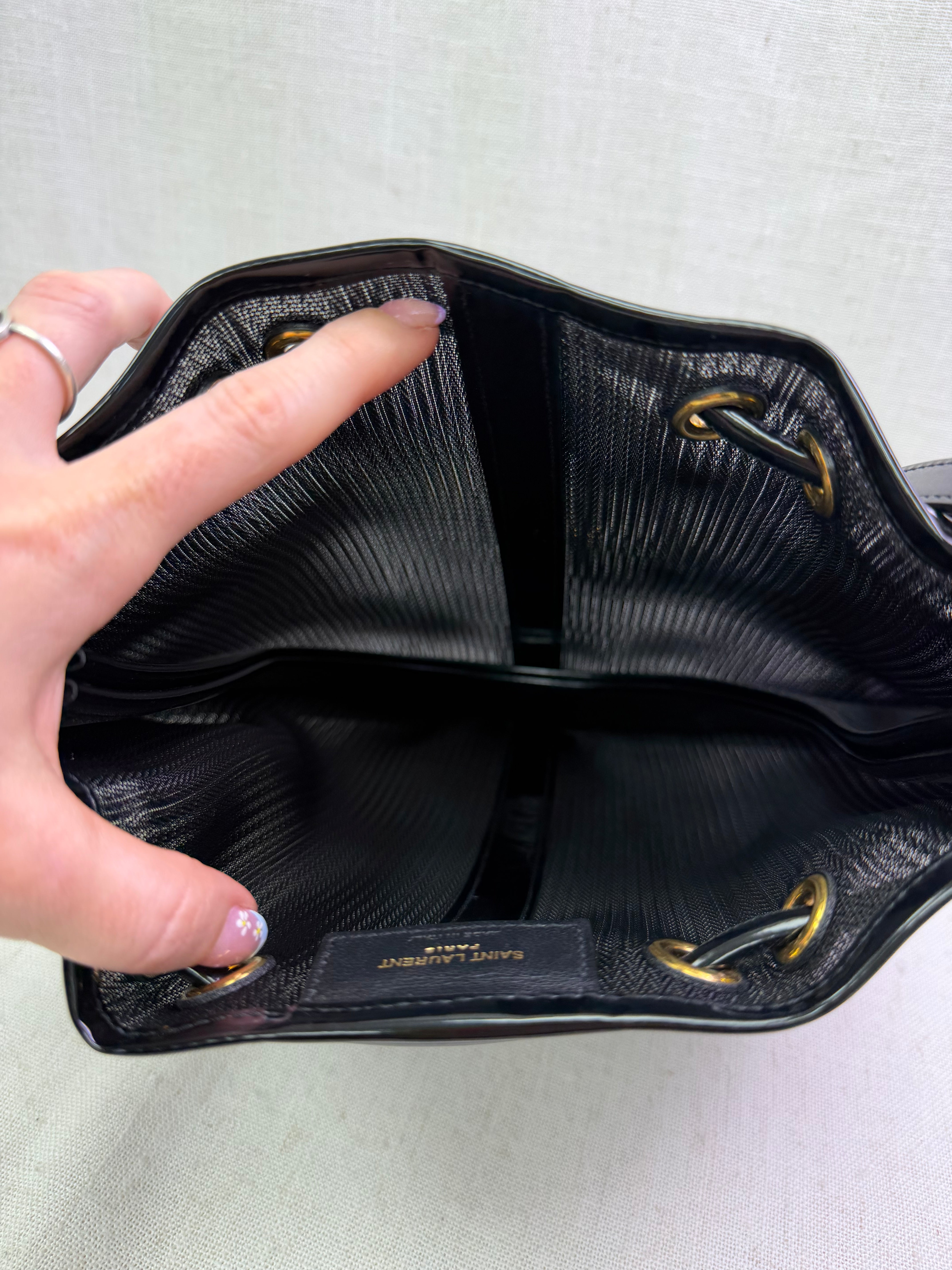 Saint Laurent YSL Black Mesh Darly Shoulder Bag