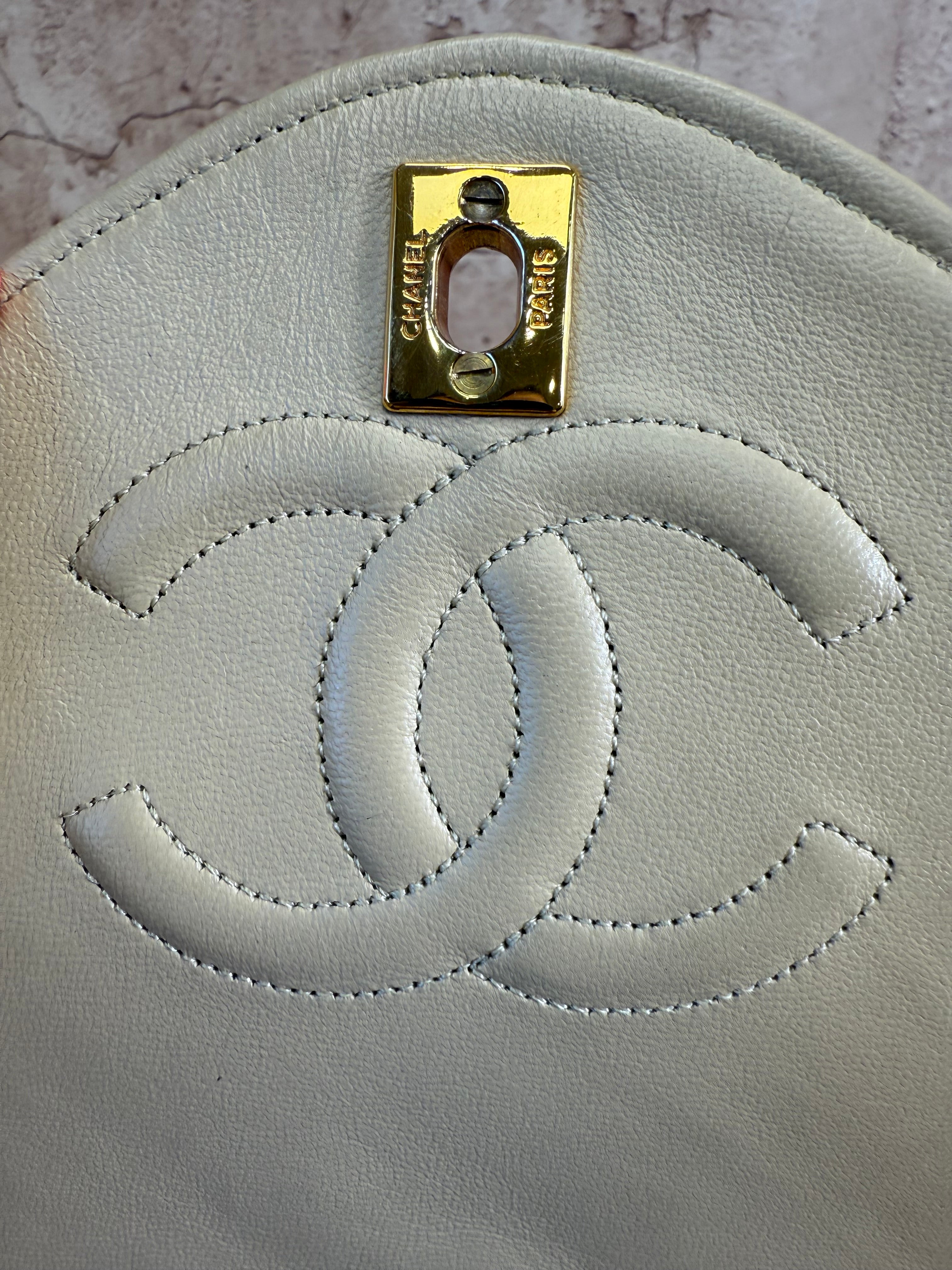 Chanel Beige Lambskin Flap Bag