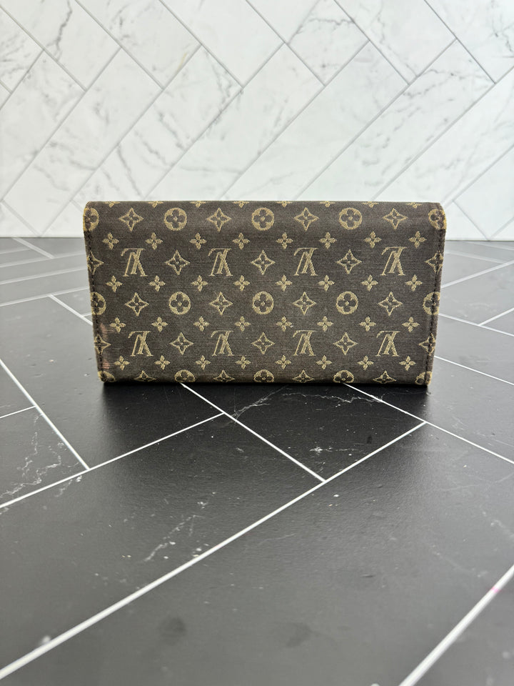 Louis Vuitton Brown Mini Lin Sarah Wallet