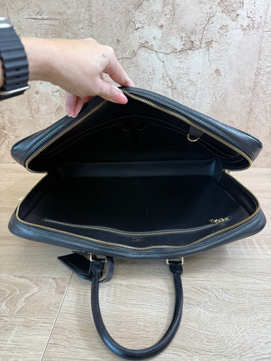 Louis Vuitton Black Epi Document Voyage Business Bag