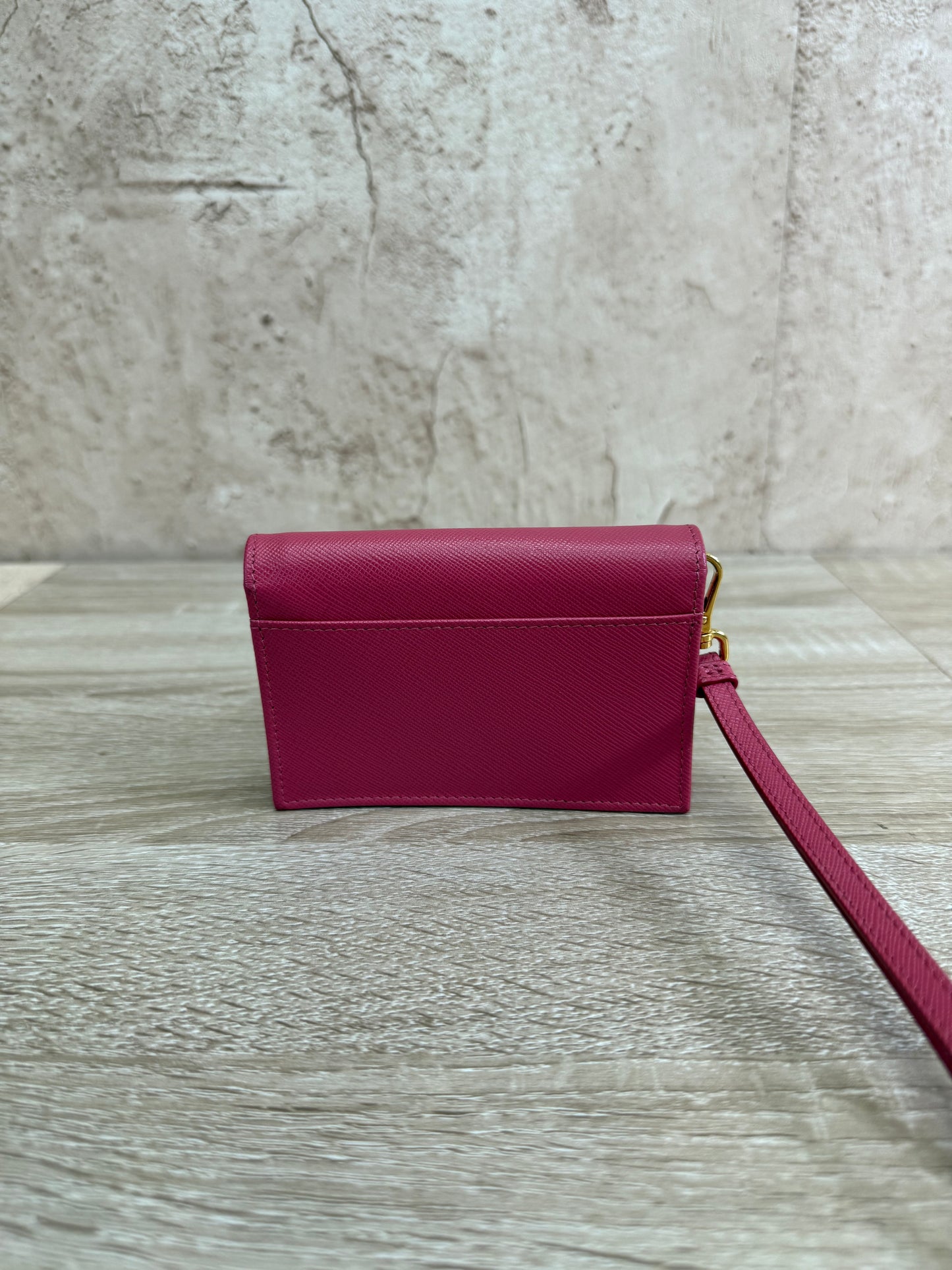 Prada Pink Saffiano Leather Card Case