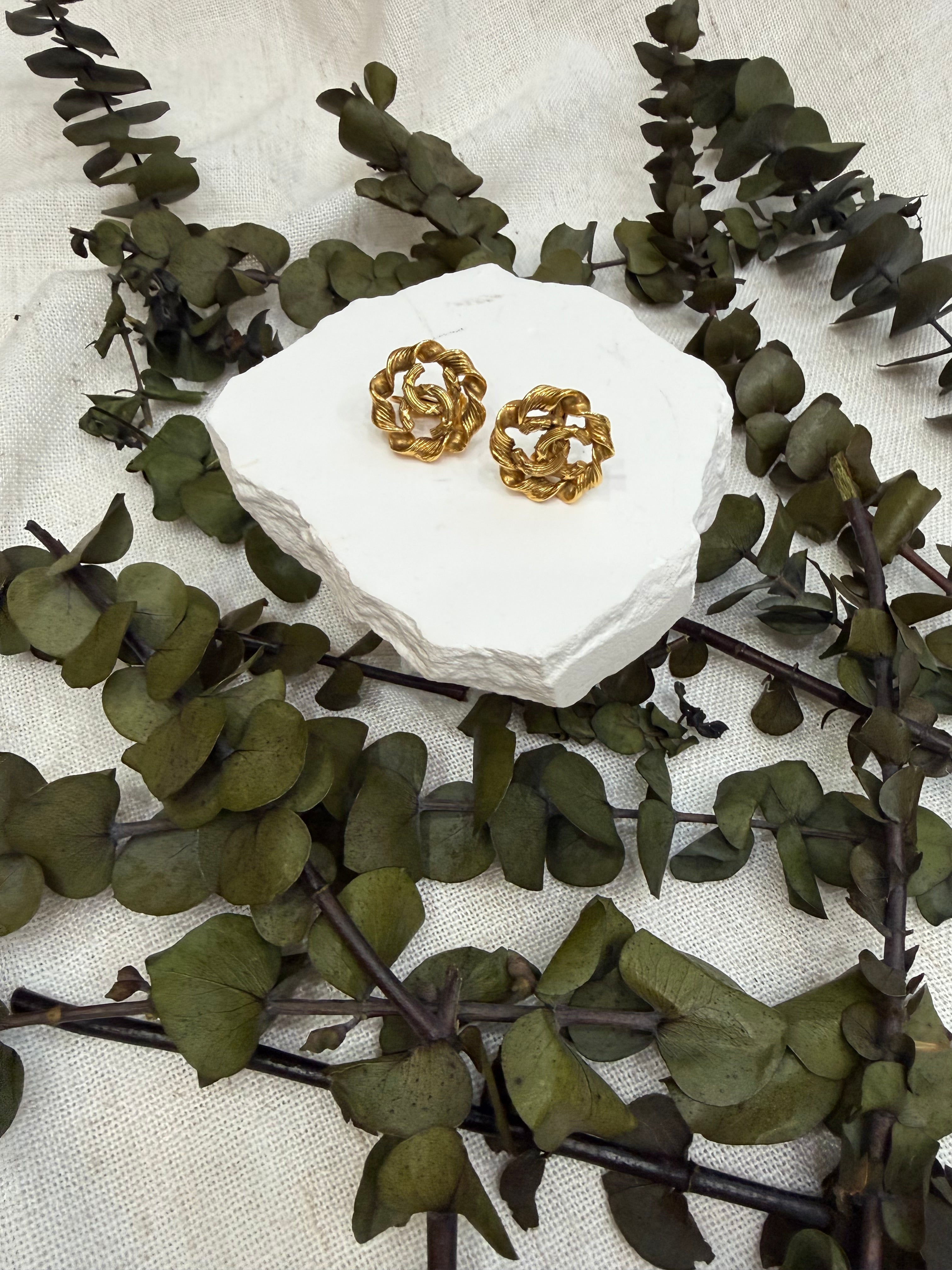 Chanel Gold CC Clip-On Earrings