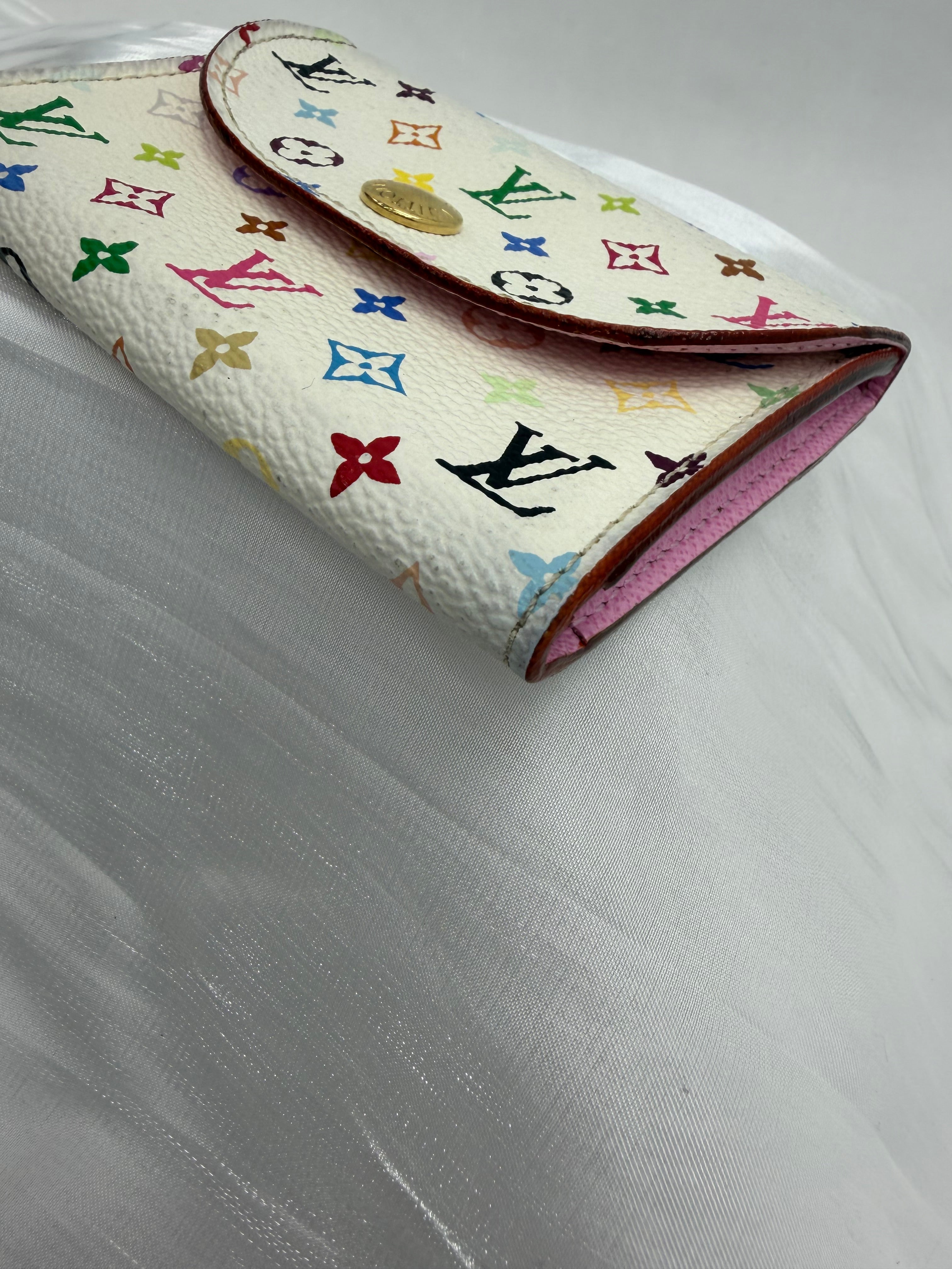 Louis Vuitton White Multicolore & Pink Monogram  Card Case