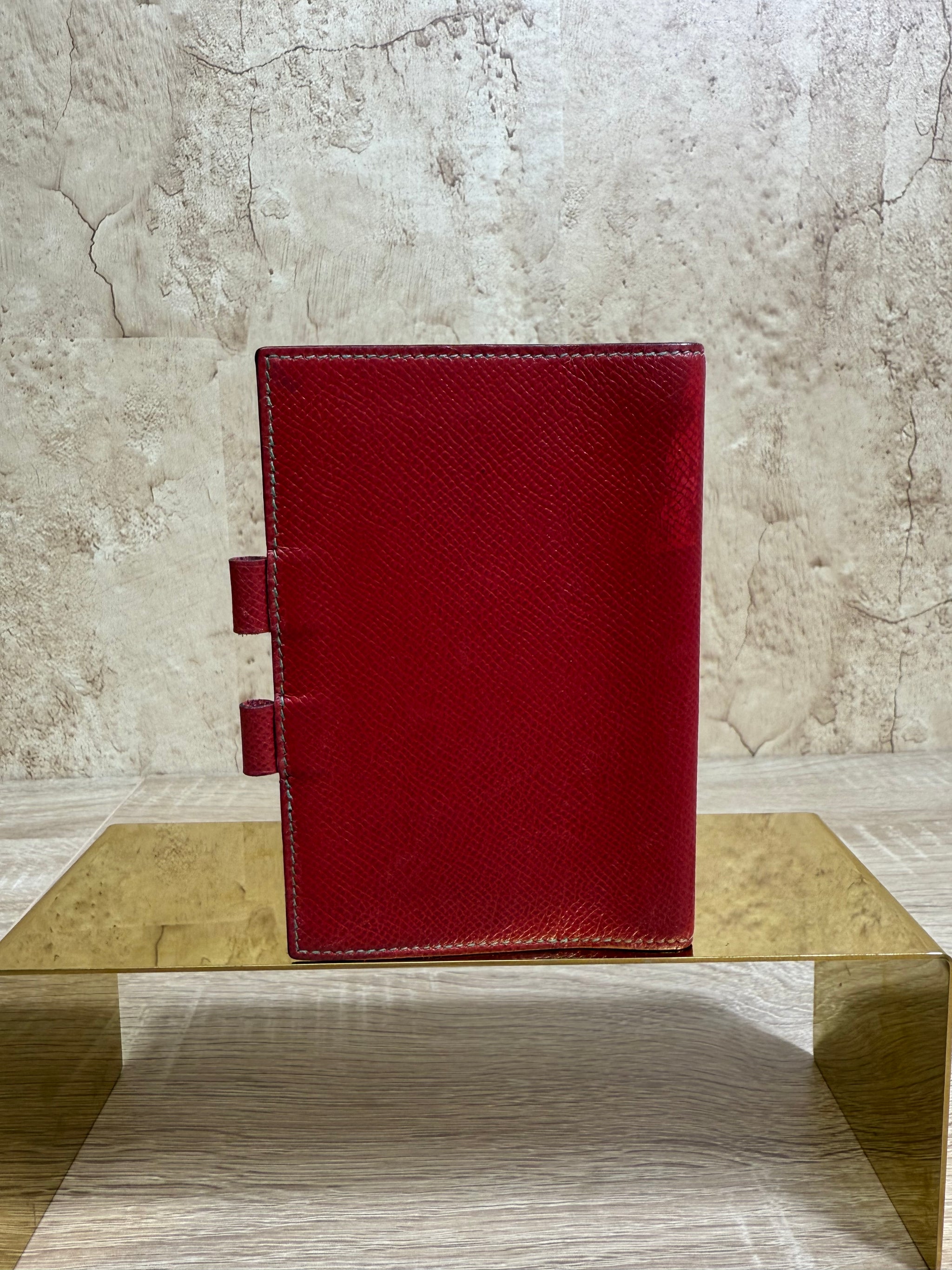 Hermes Red & Green Leather Passport Holder