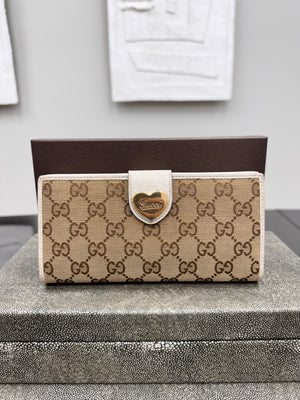 Gucci GG Canvas Lovely Heart Long Wallet