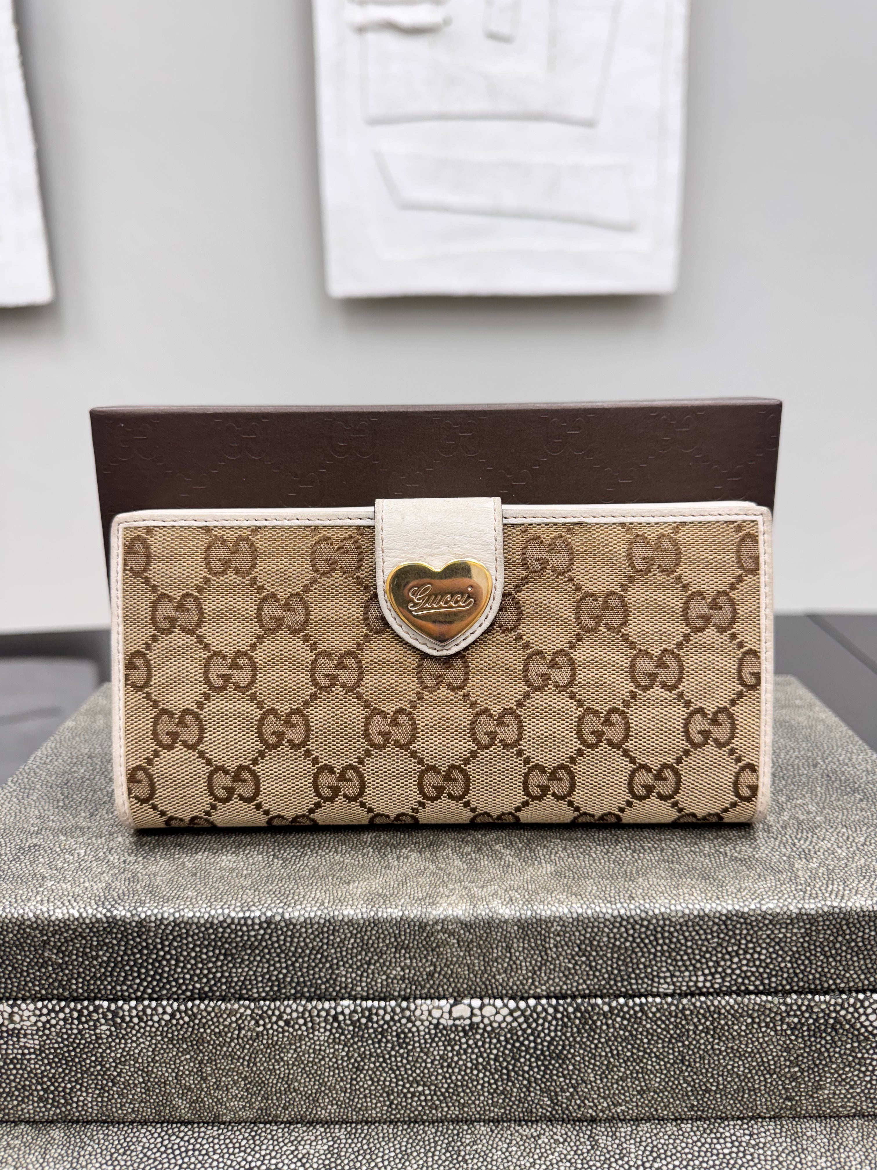 Gucci GG Canvas Lovely Heart Long Wallet