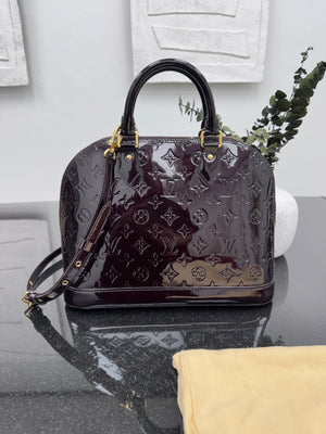 Louis Vuitton Burgundy Vernis Monogram Alma Bag PM