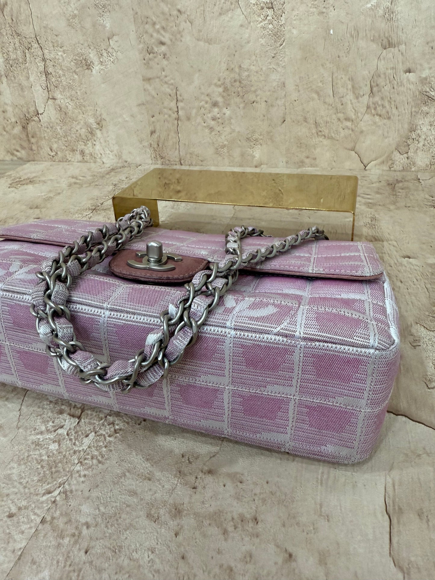 Chanel Pink Travel Line Medium Single Flap