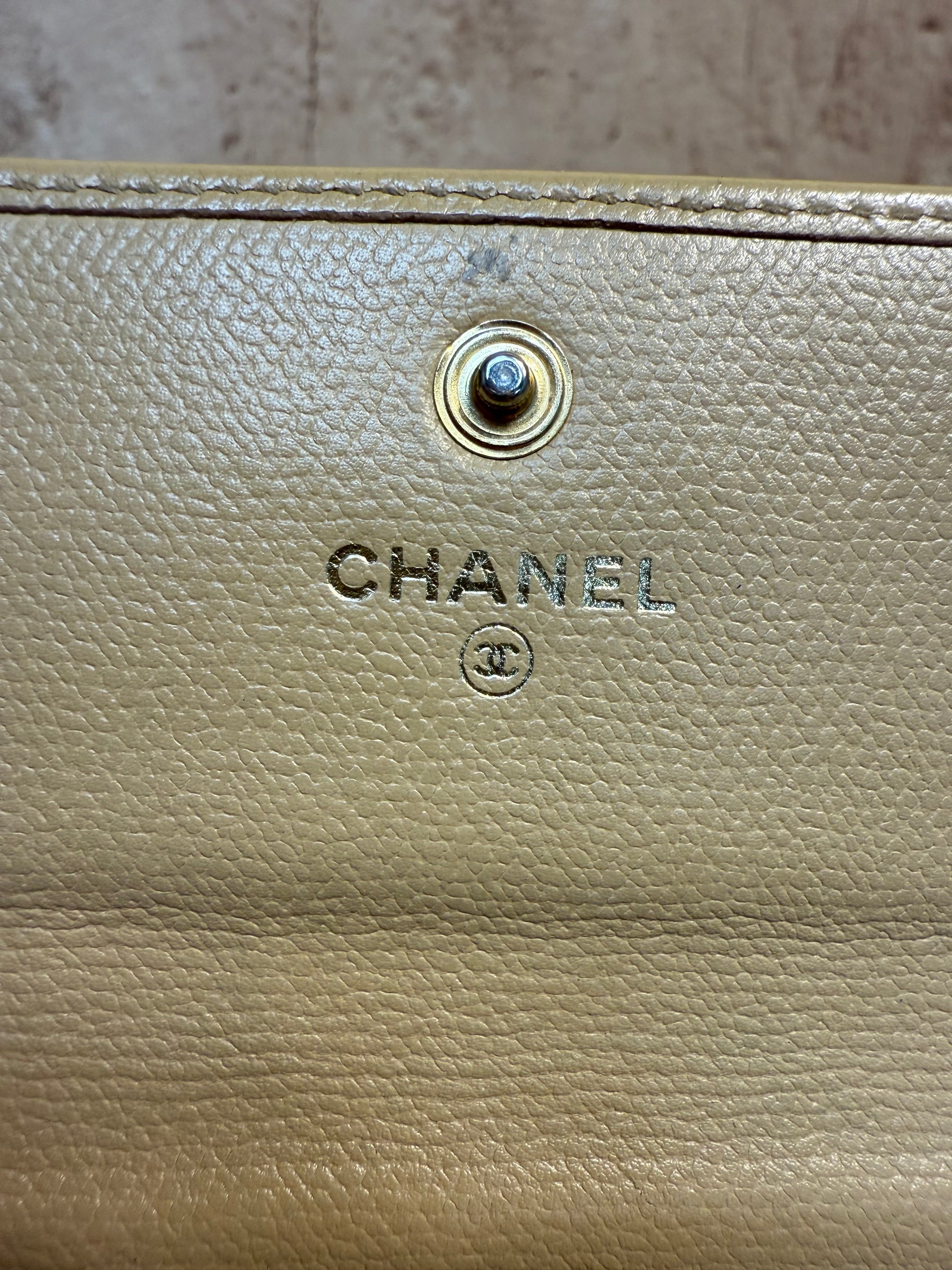 Chanel Tan CC Leather Key Cles