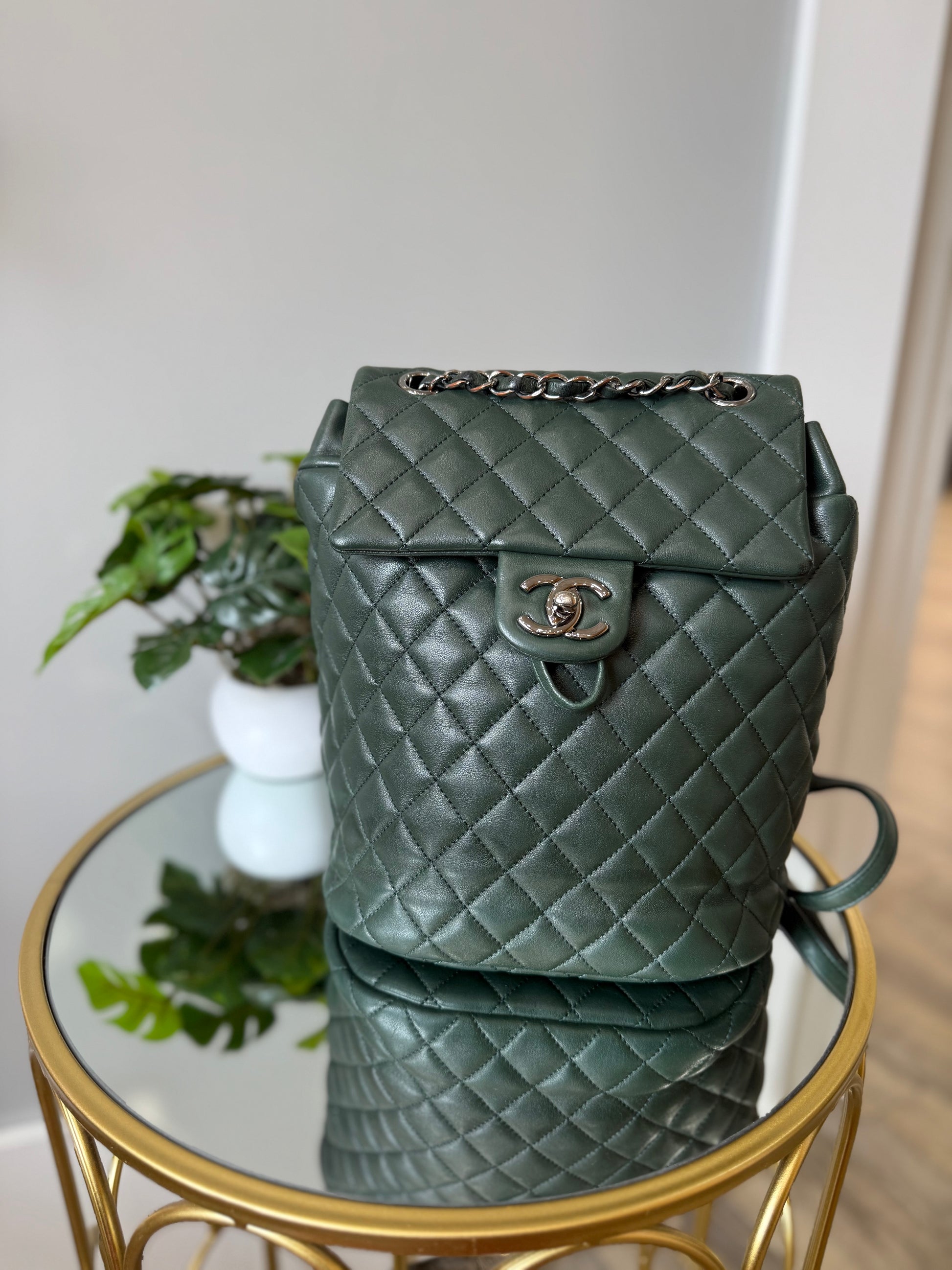 Chanel Green Lambskin Large Urban Spirit Backpack