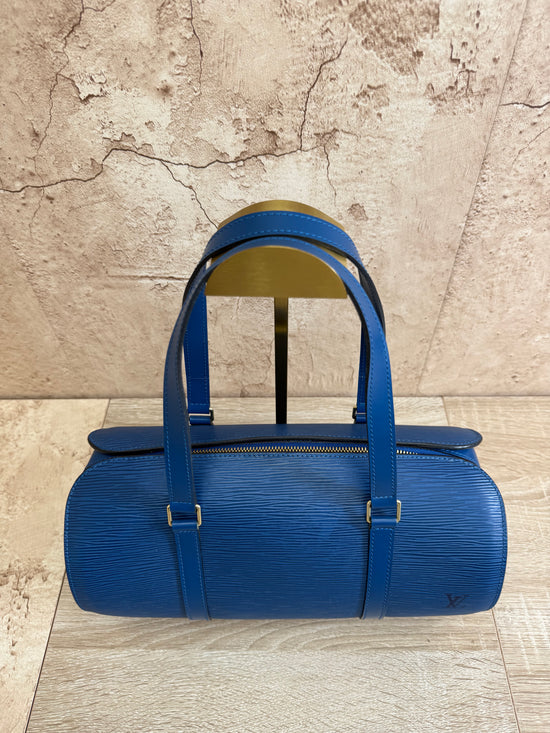 Louis Vuitton Blue Epi Soufflet Shoulder Bag