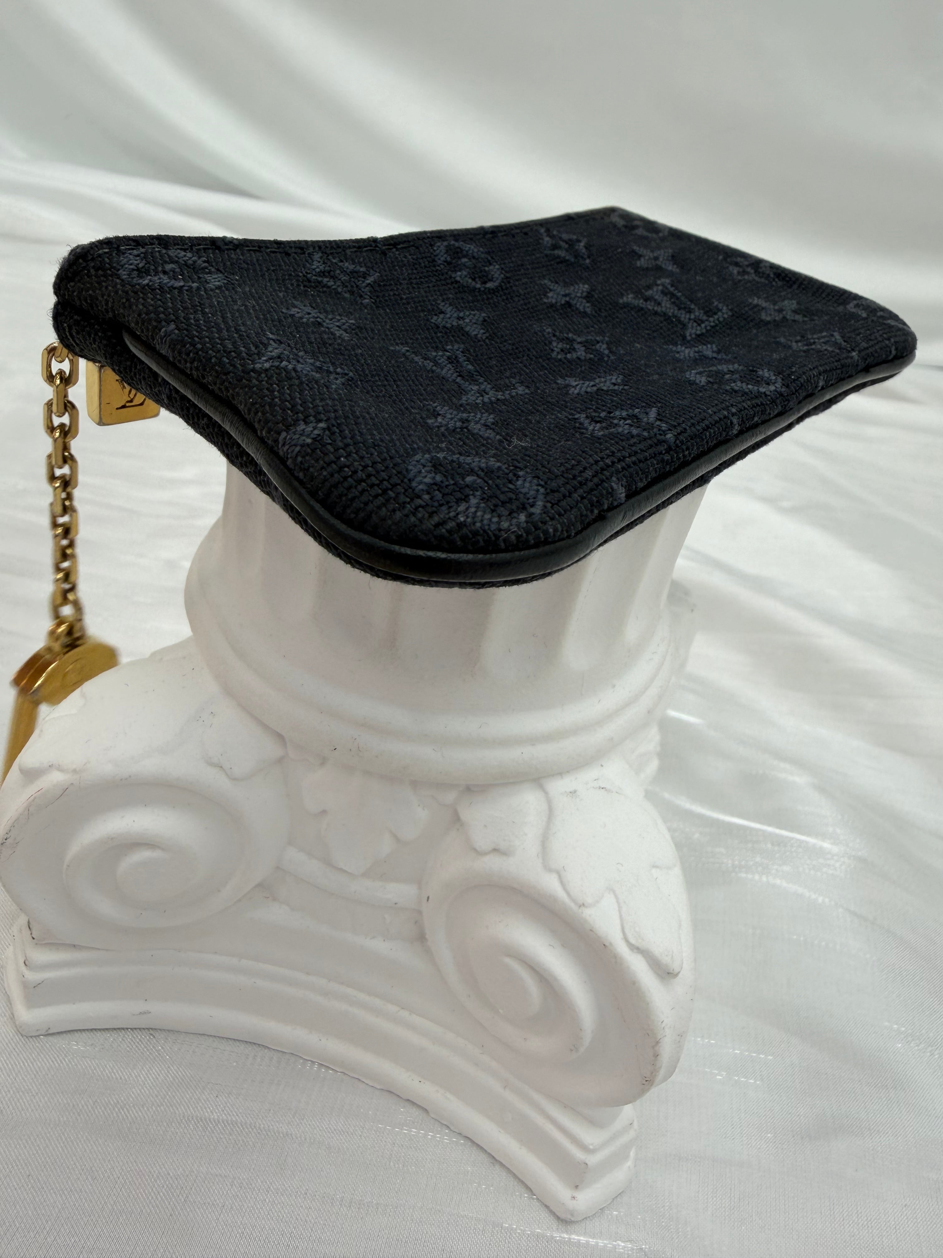 Louis Vuitton Navy Blue Mini Lin Key Cles