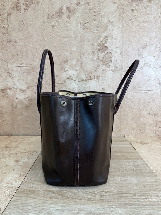 Hermes Brown Leather Garden Party PM Tote