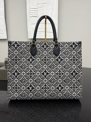 *DONS DROP* BRAND NEW Louis Vuitton Black & Grey 1854 Jacquard Canvas On The Go GM Tote Bag