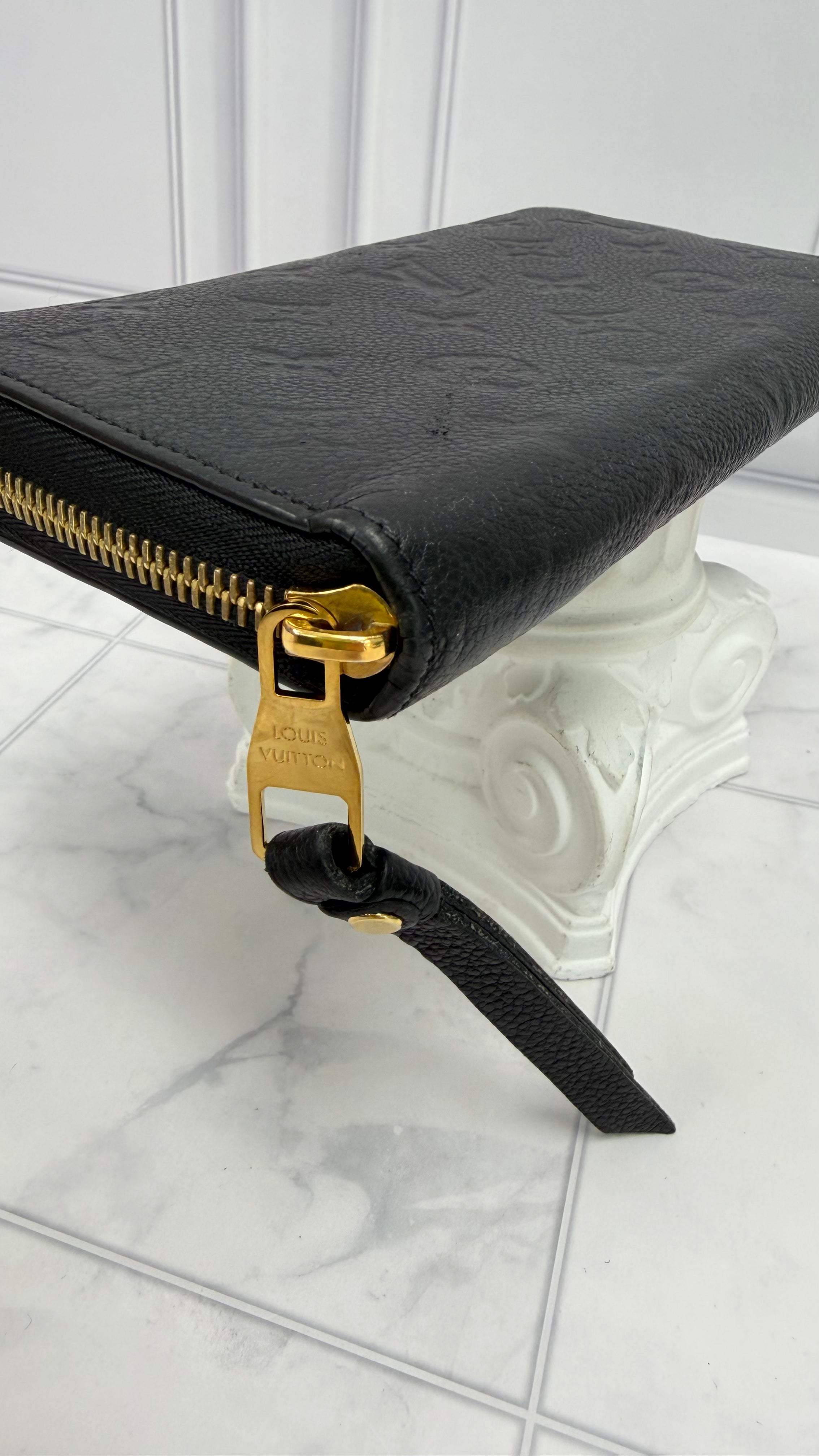 Louis Vuitton Black Empreinte Zippy Wallet