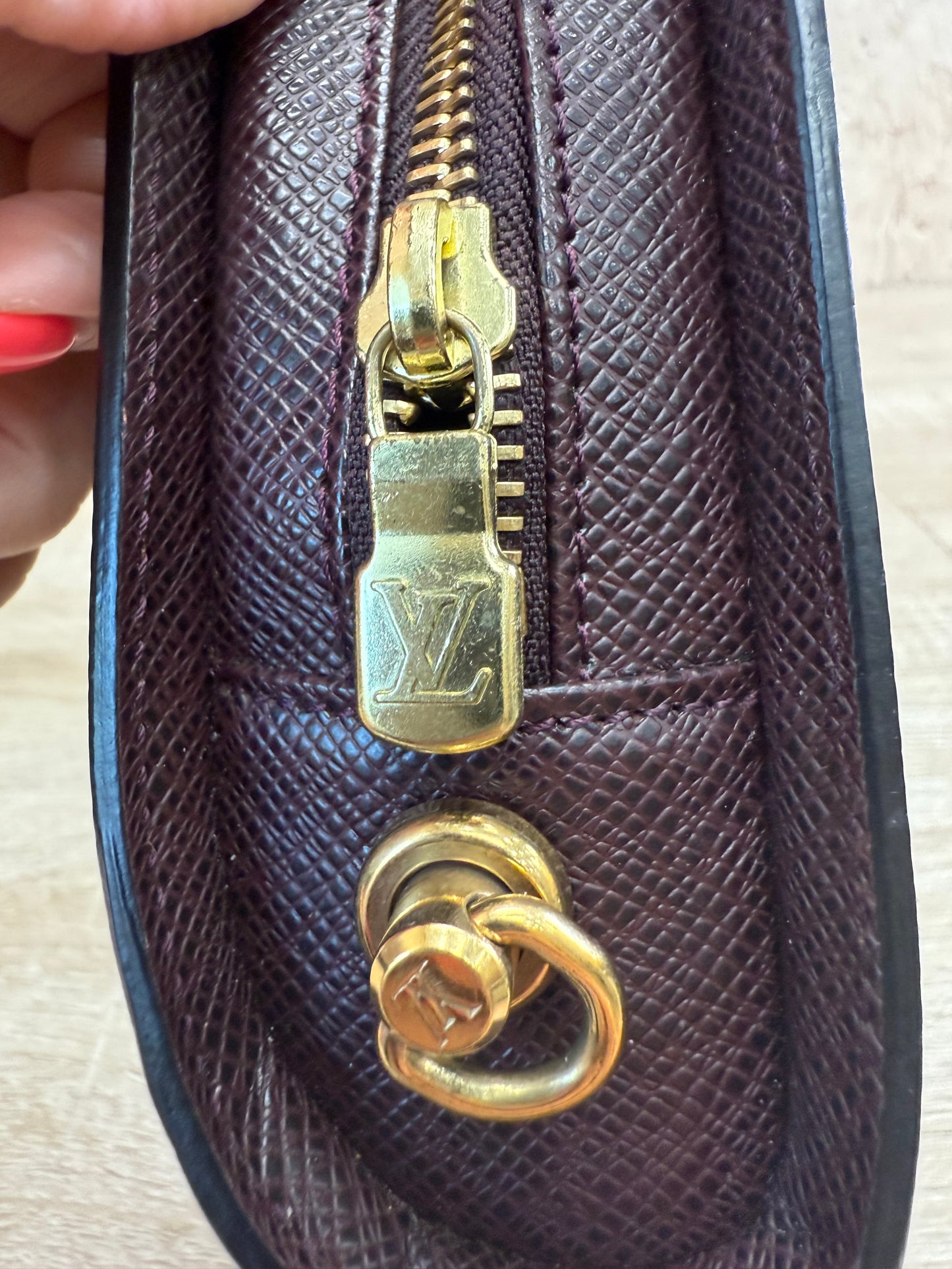 Louis Vuitton Burgundy Taiga Leather Baikal Clutch Bag