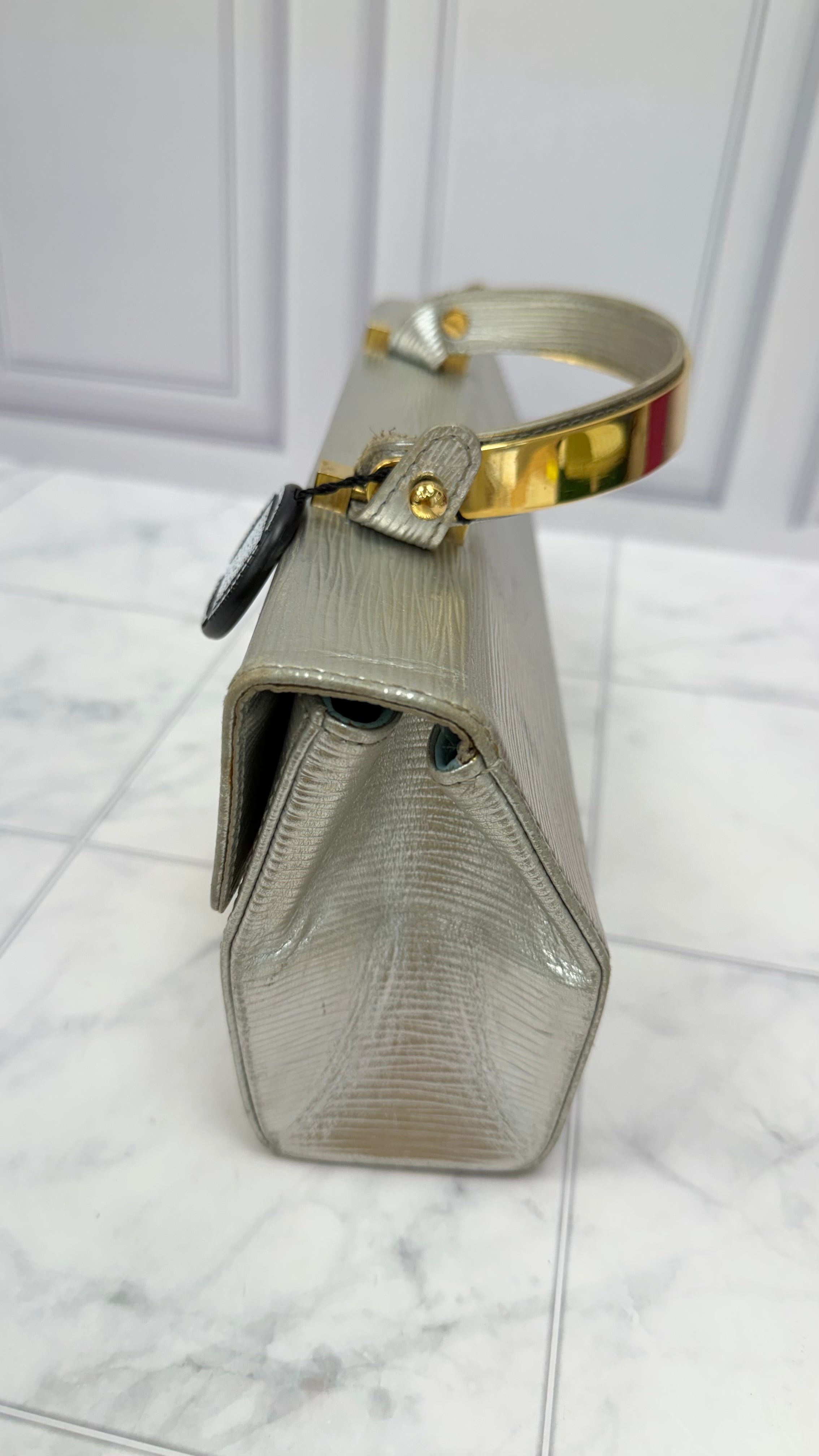 Louis Vuitton Rare Silver Epi Galaxia Handbag