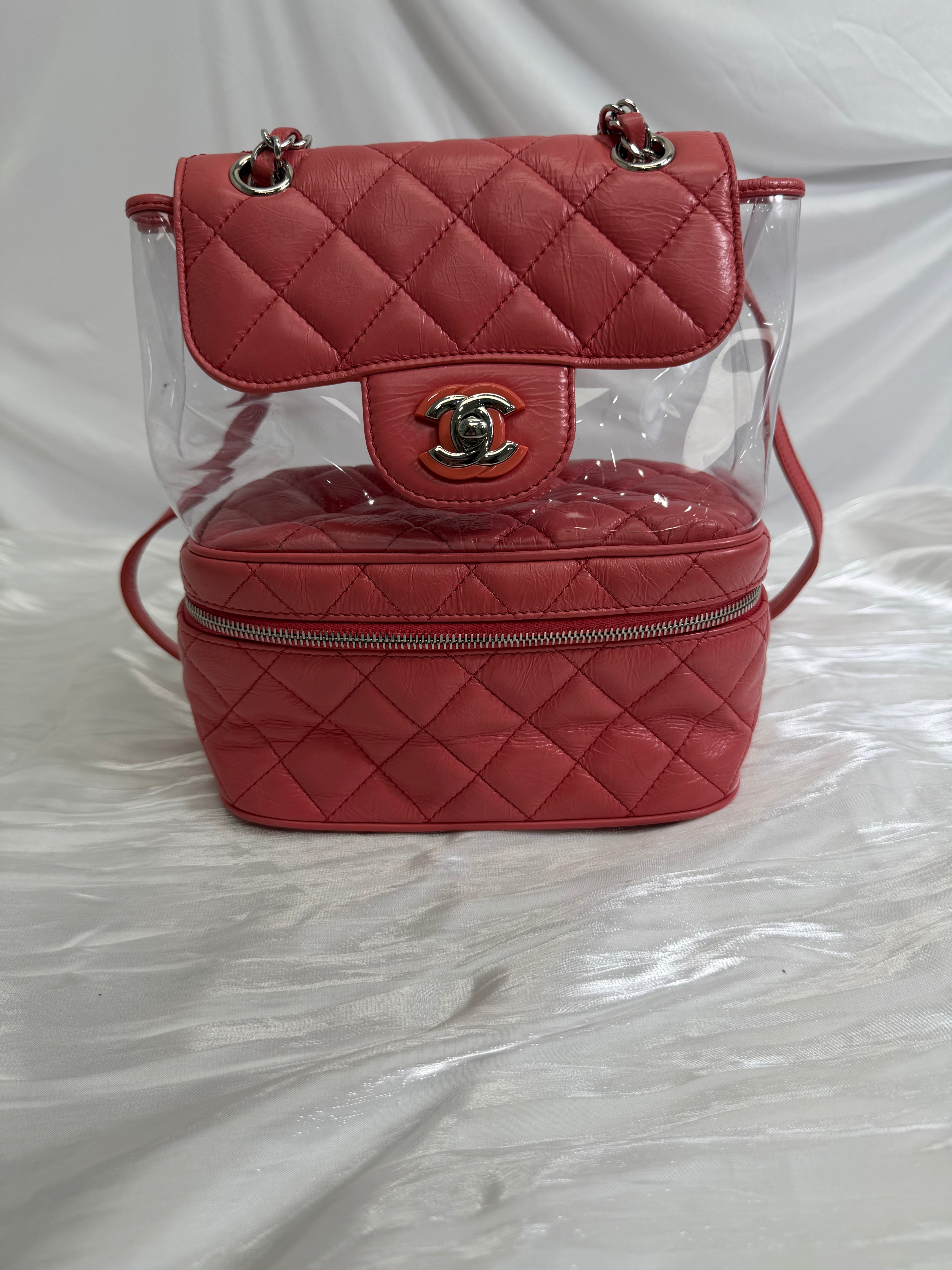 Chanel Pink Quilted Calfskin x PVC Backpack