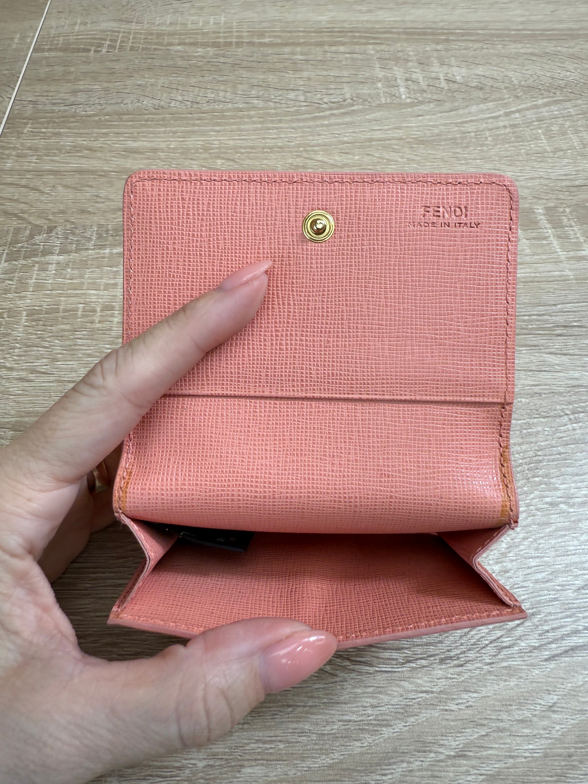 Fendi Pink Leather Card Case