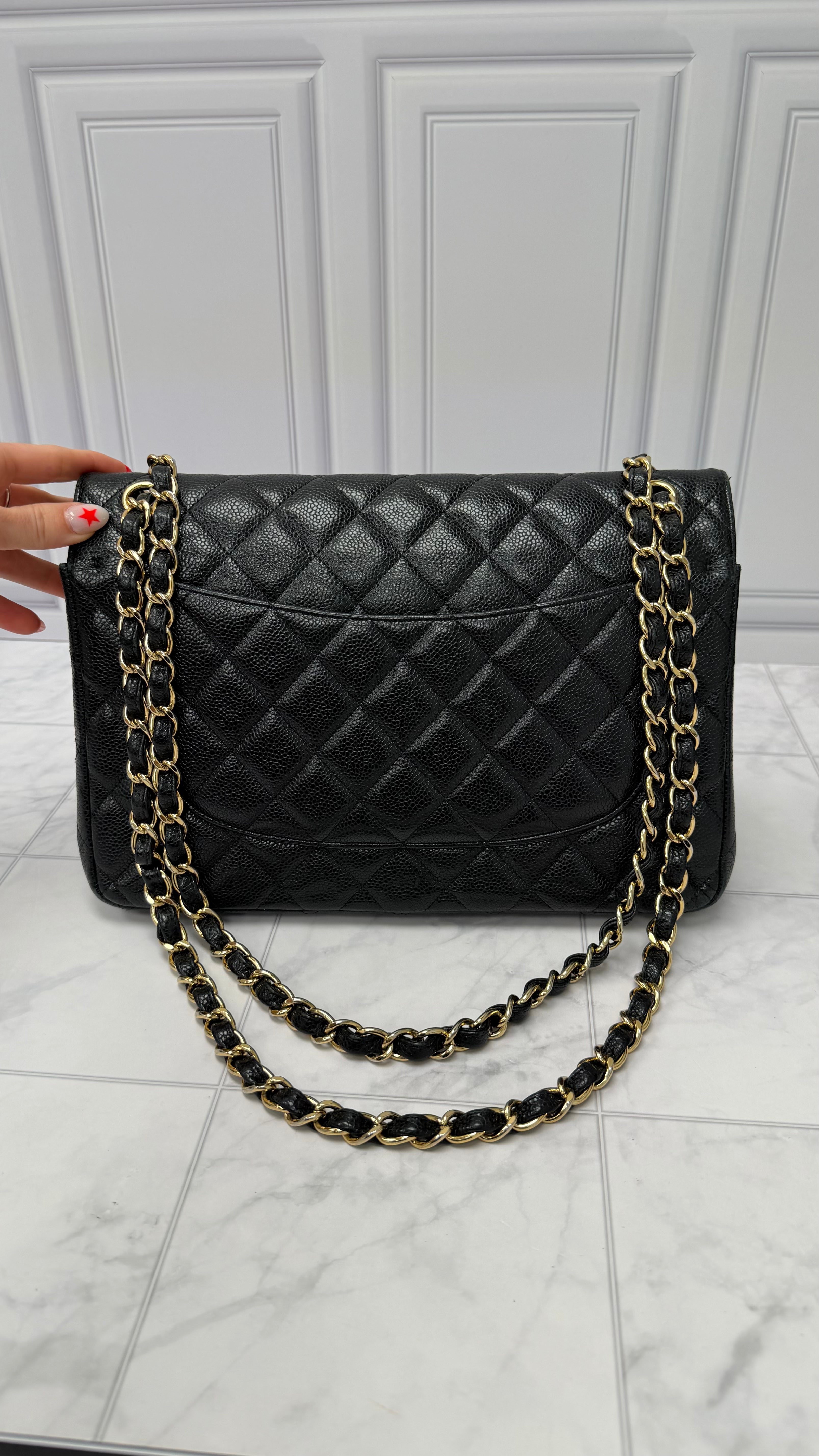 *DONS DROP* Chanel Black Caviar Leather Jumbo Classic Double Flap Bag