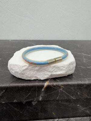 Chanel Blue Rubber Sport Line Logo Tube Bracelet