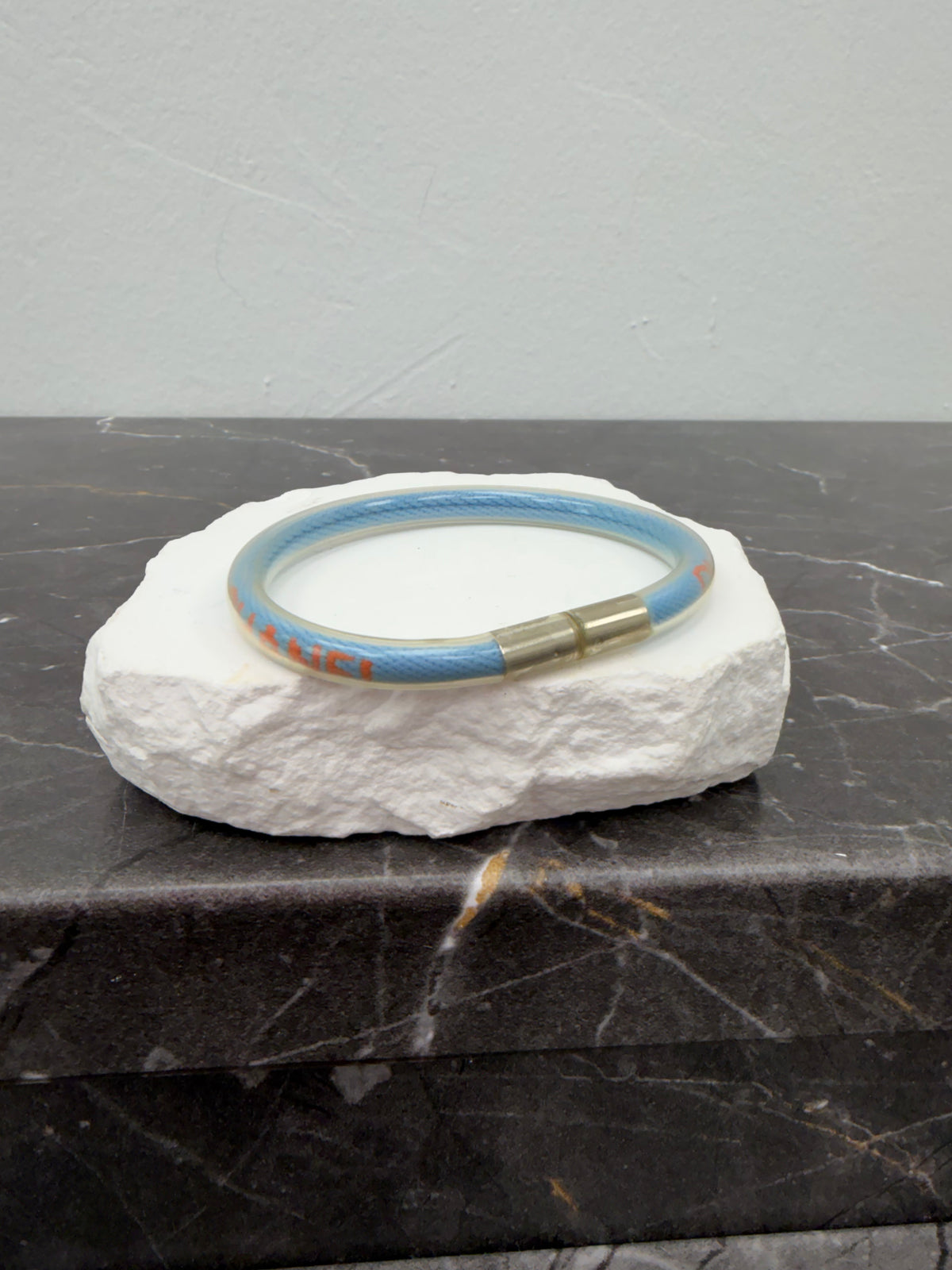 Chanel Blue Rubber Sport Line Logo Tube Bracelet