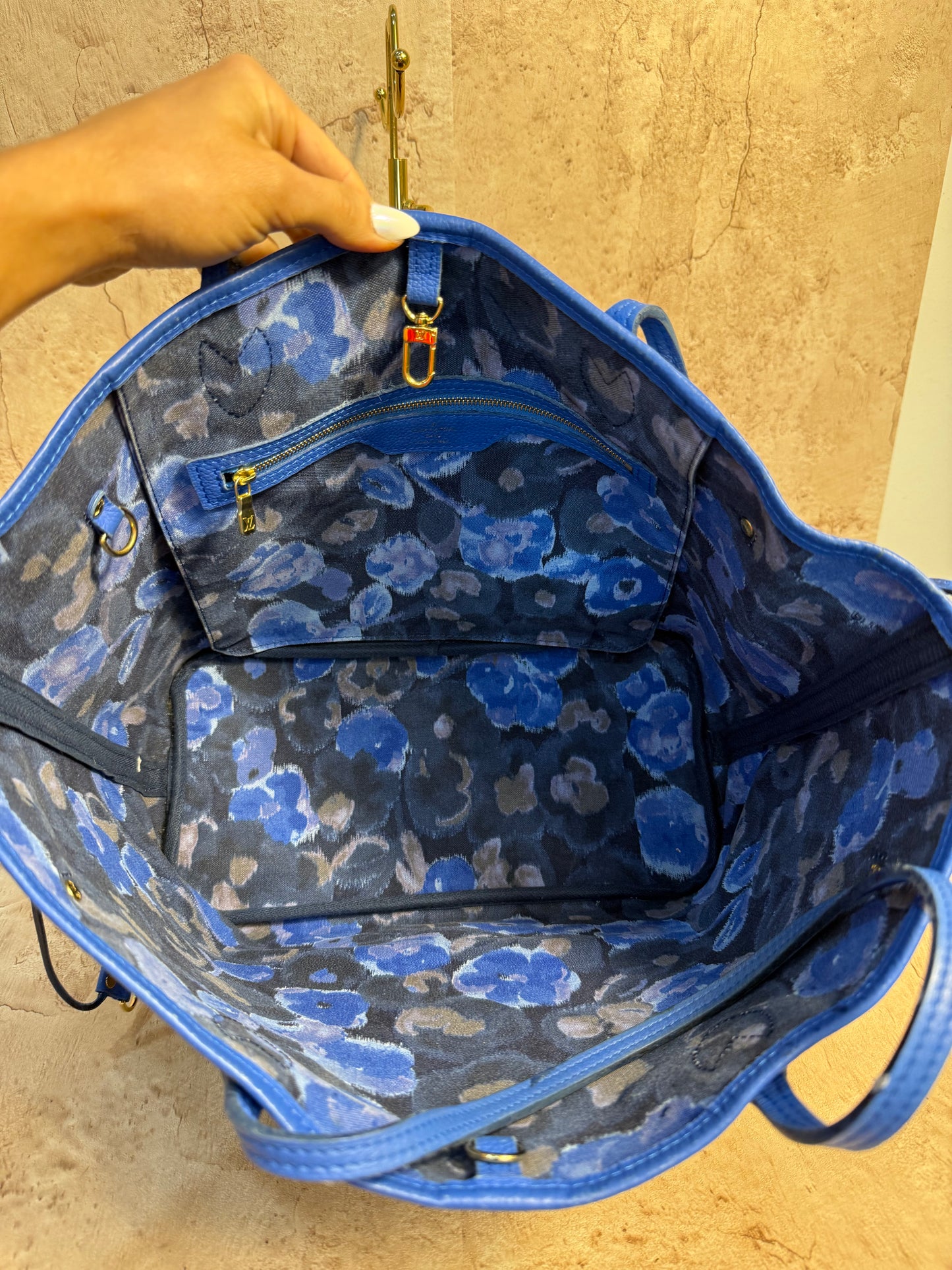 Louis Vuitton Limited Edition Blue Ikat Neverfull MM