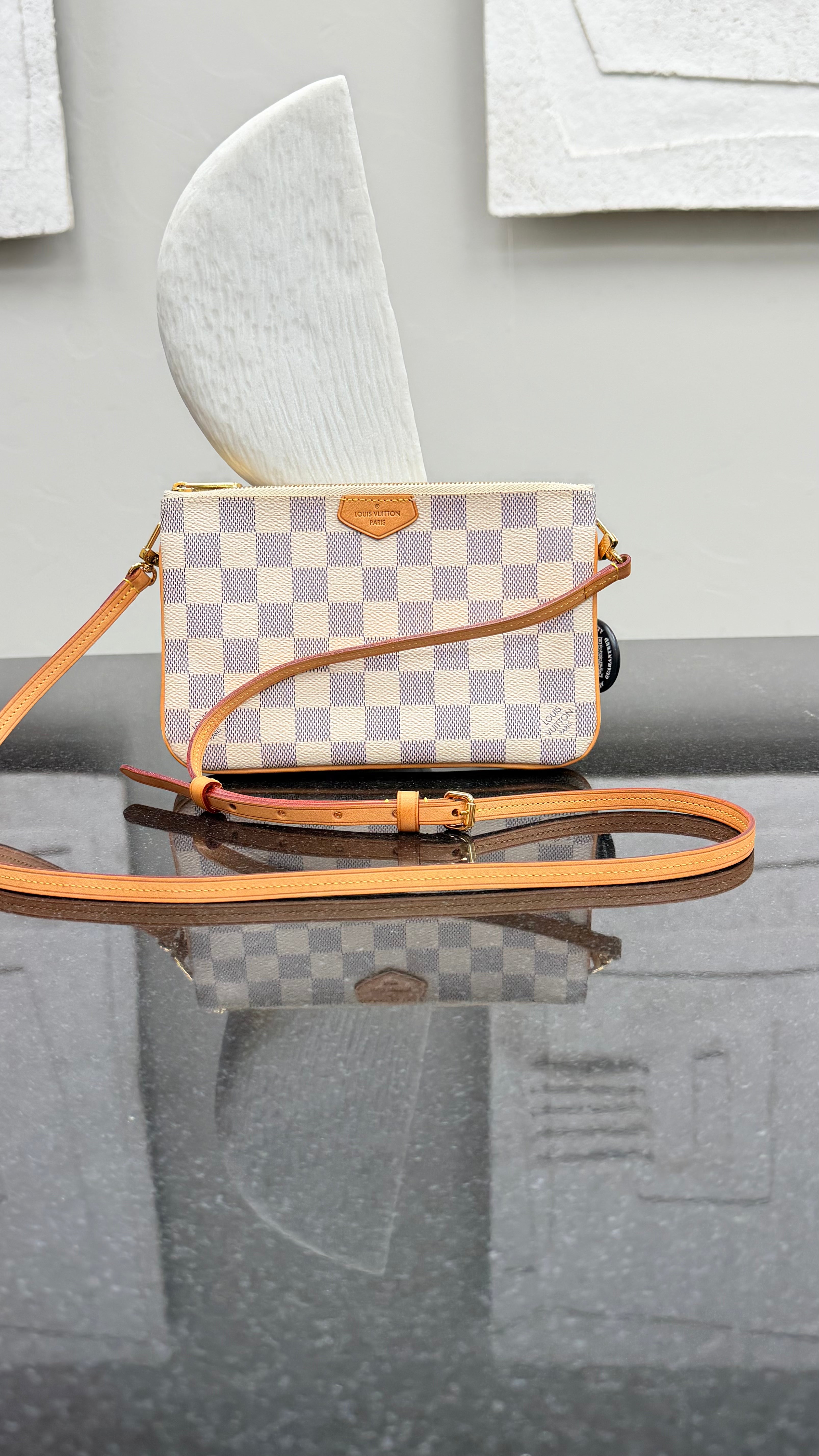 *DONS DROP* Louis Vuitton Damier Azur & Pink Double Zip Crossbody