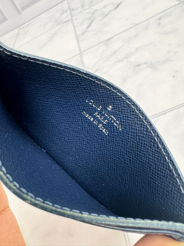 Louis Vuitton Navy Epi Card Case