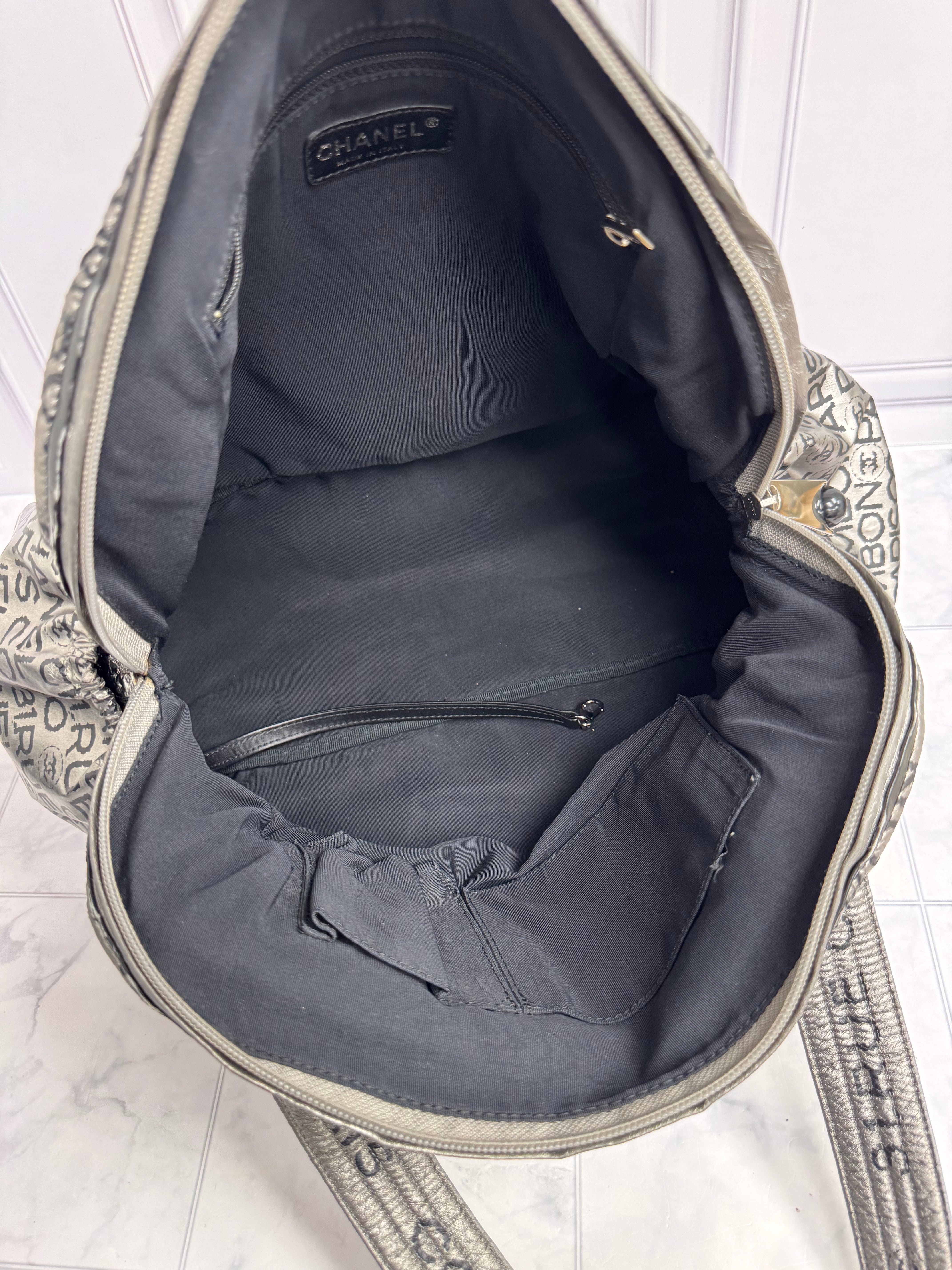 Chanel Silver Nylon Unlimited Ligne Tote Bag