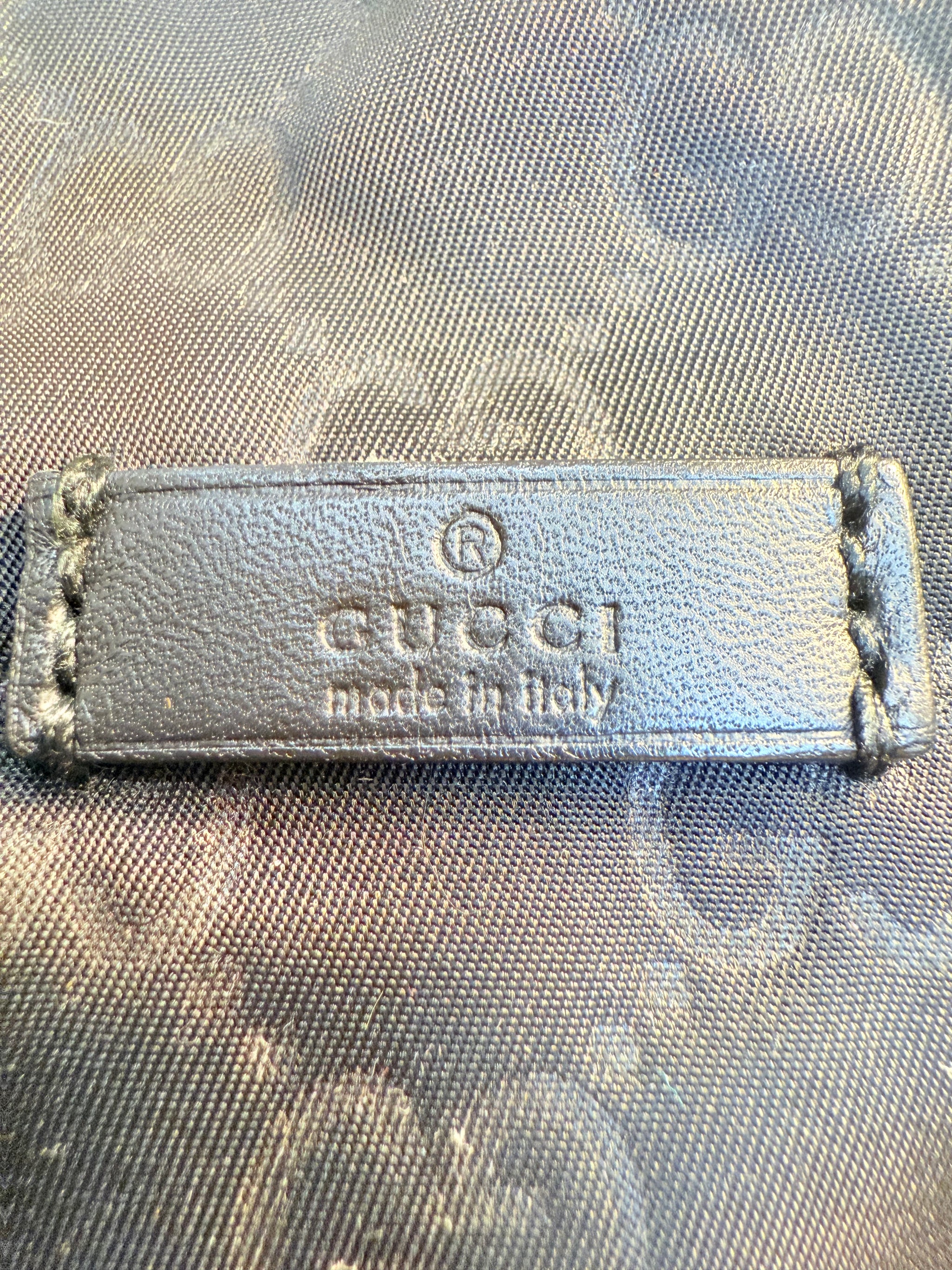 Gucci Black GG Nylon/Leather Tote Bag