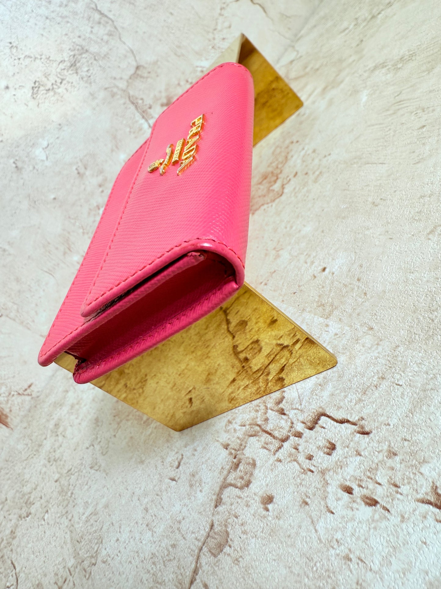 Prada Pink Saffiano Card Case