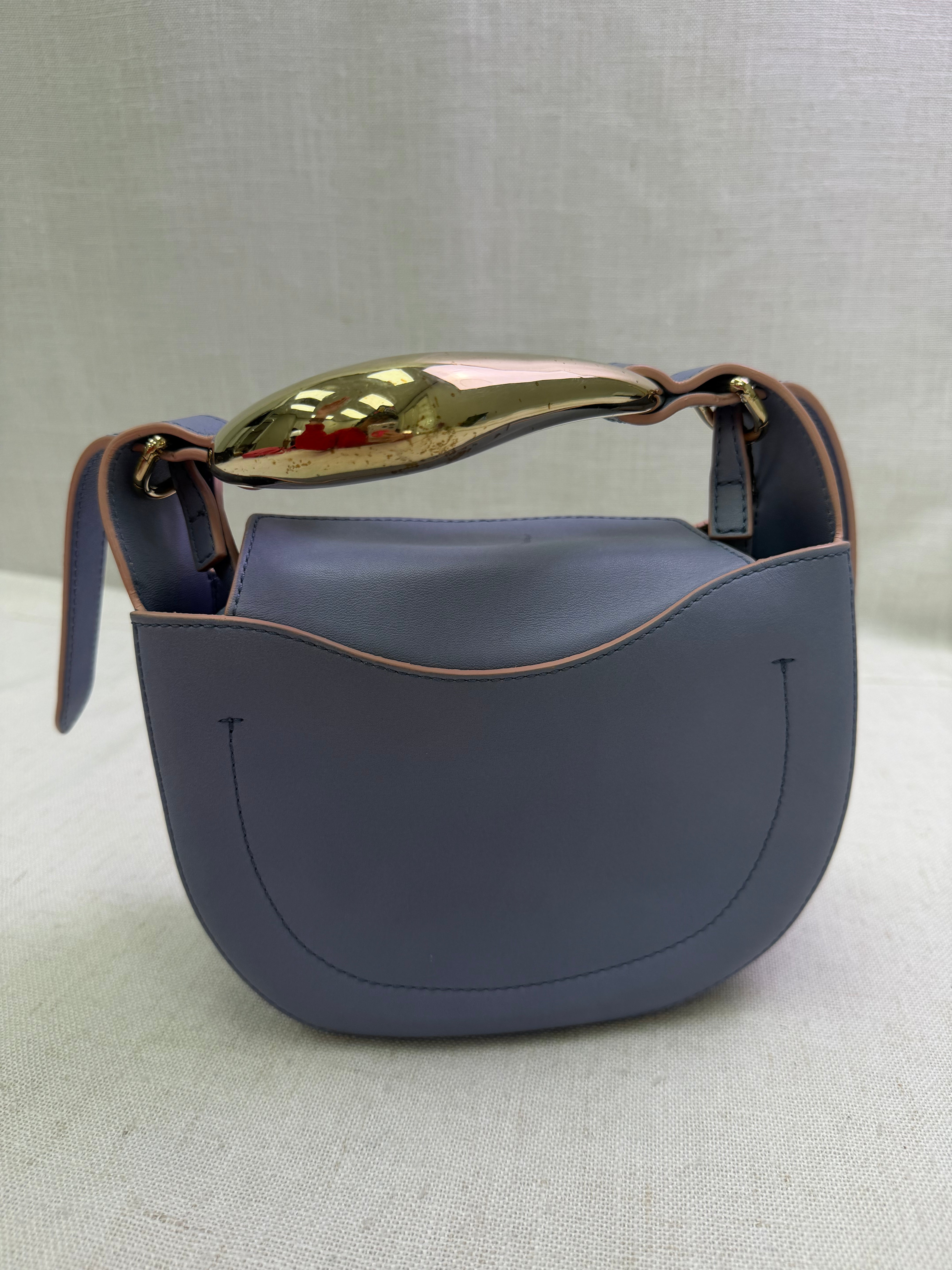 Chloe Blue Leather Small Kiss Bag.
